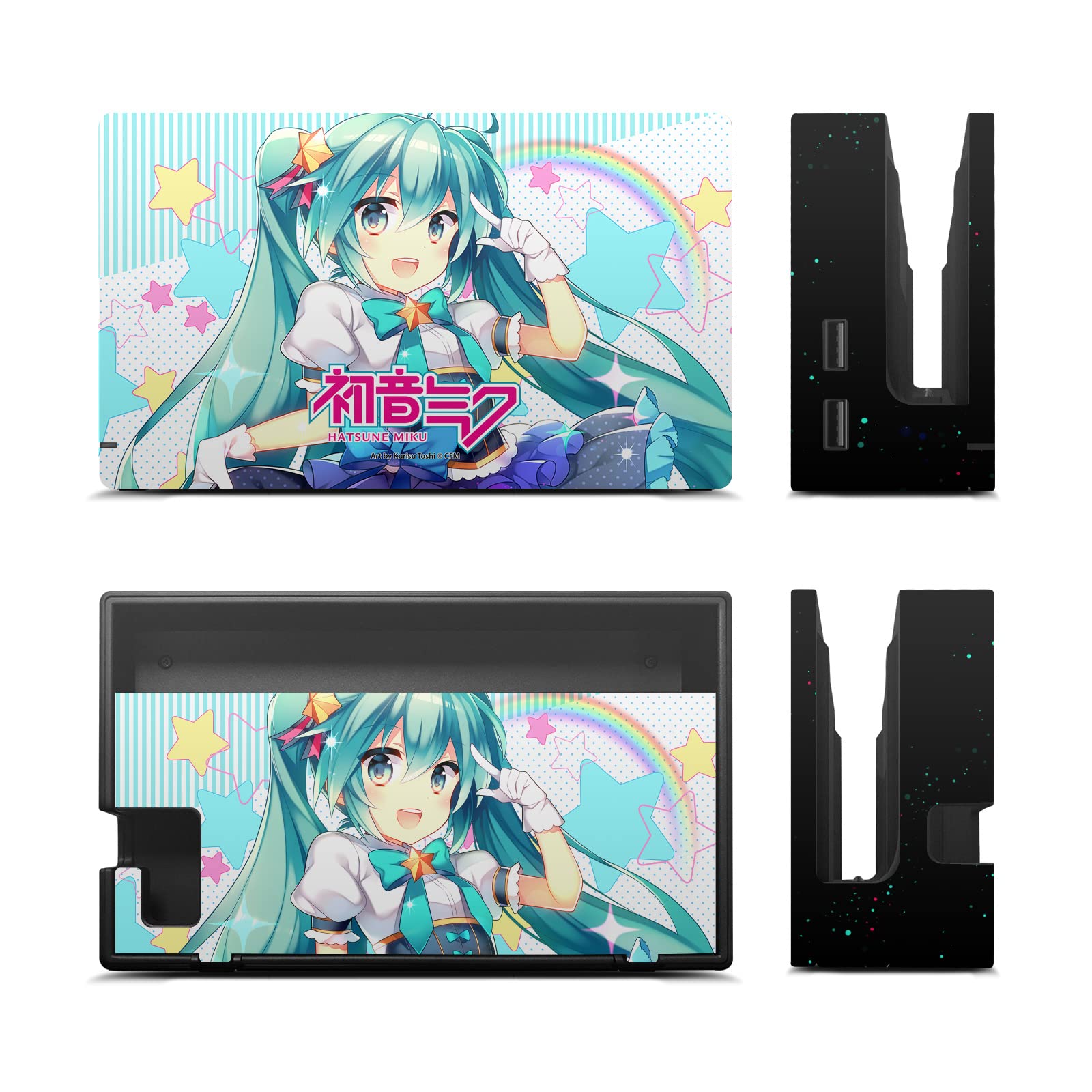 Head Case Designs Officially Licensed Hatsune Miku Night Sky Vinyl Sticker Decal for Nintendo Switch - Protective Skin Cover for Console & Dock - Perfect for Gaming, Travel, and Collectors