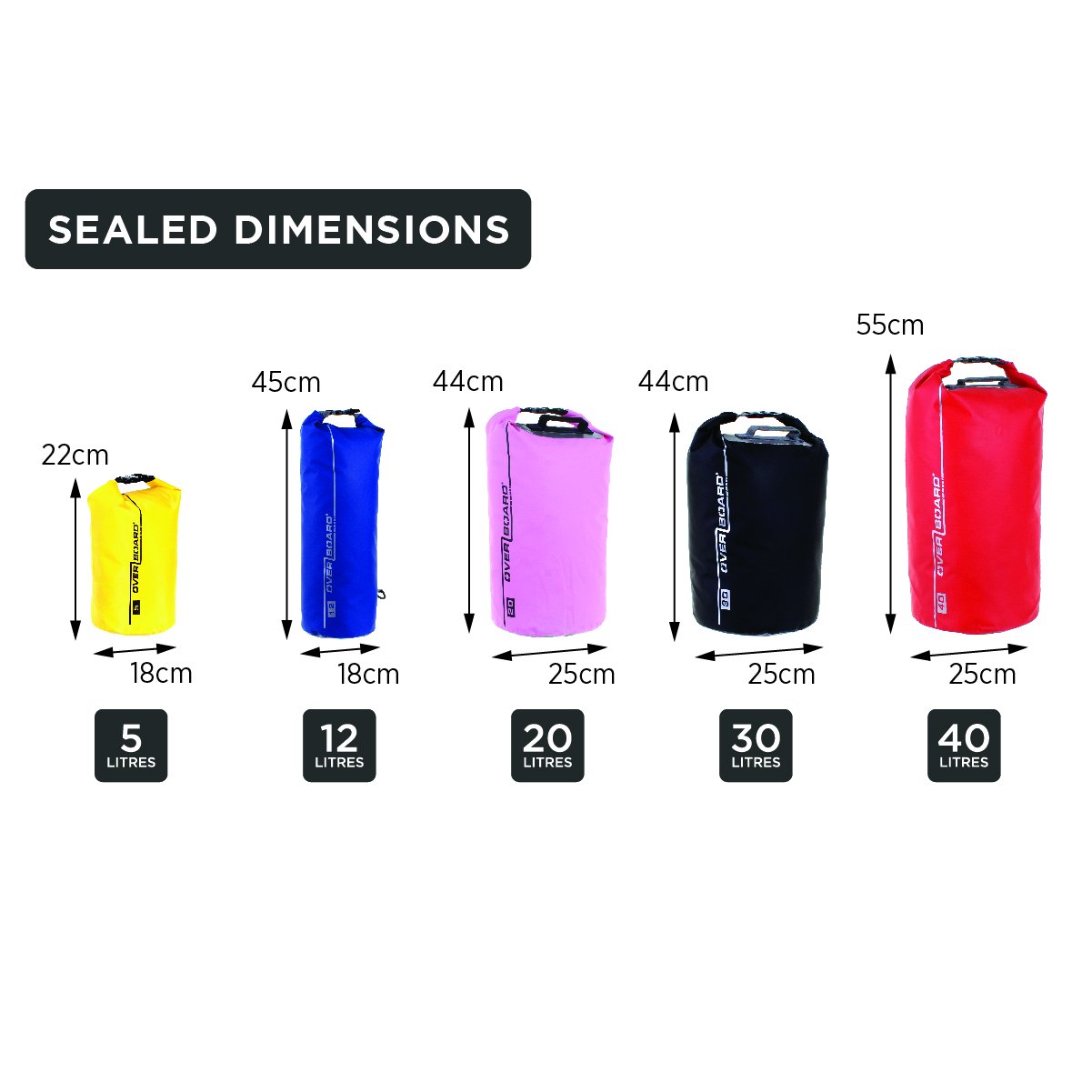 OverBoard Waterproof Dry Tube Bag - Waterproof Floating Dry Bag for Kayaking, Boating, Swimming & Beach - Keep Gear Safe & Dry