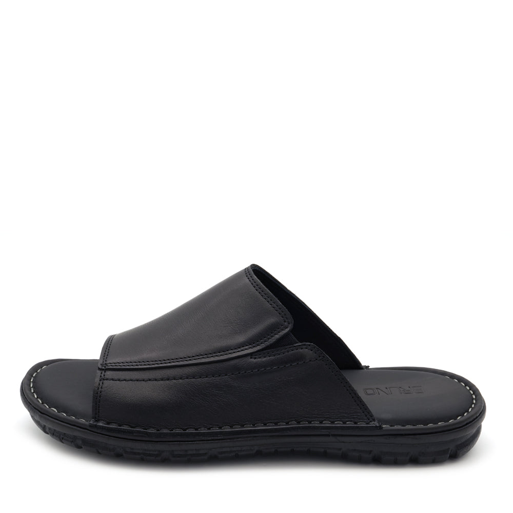 BRUNO CO. Genuine Leather Sandals for Women - Comfortable Black Strappy Sandals - Perfect for Beach, Vacation & Summer Outfits