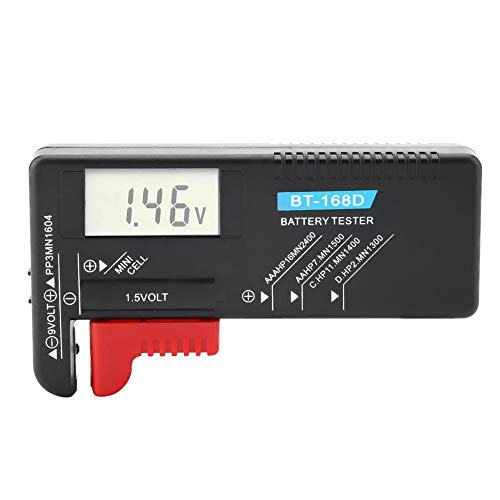 Universal Digital LCD Battery Tester - AA AAA C D 9V 1.5V Household Battery Voltage Checker BT 168D for Small Batteries & Button Cells - Perfect for Home, Office, and Electronics Repair