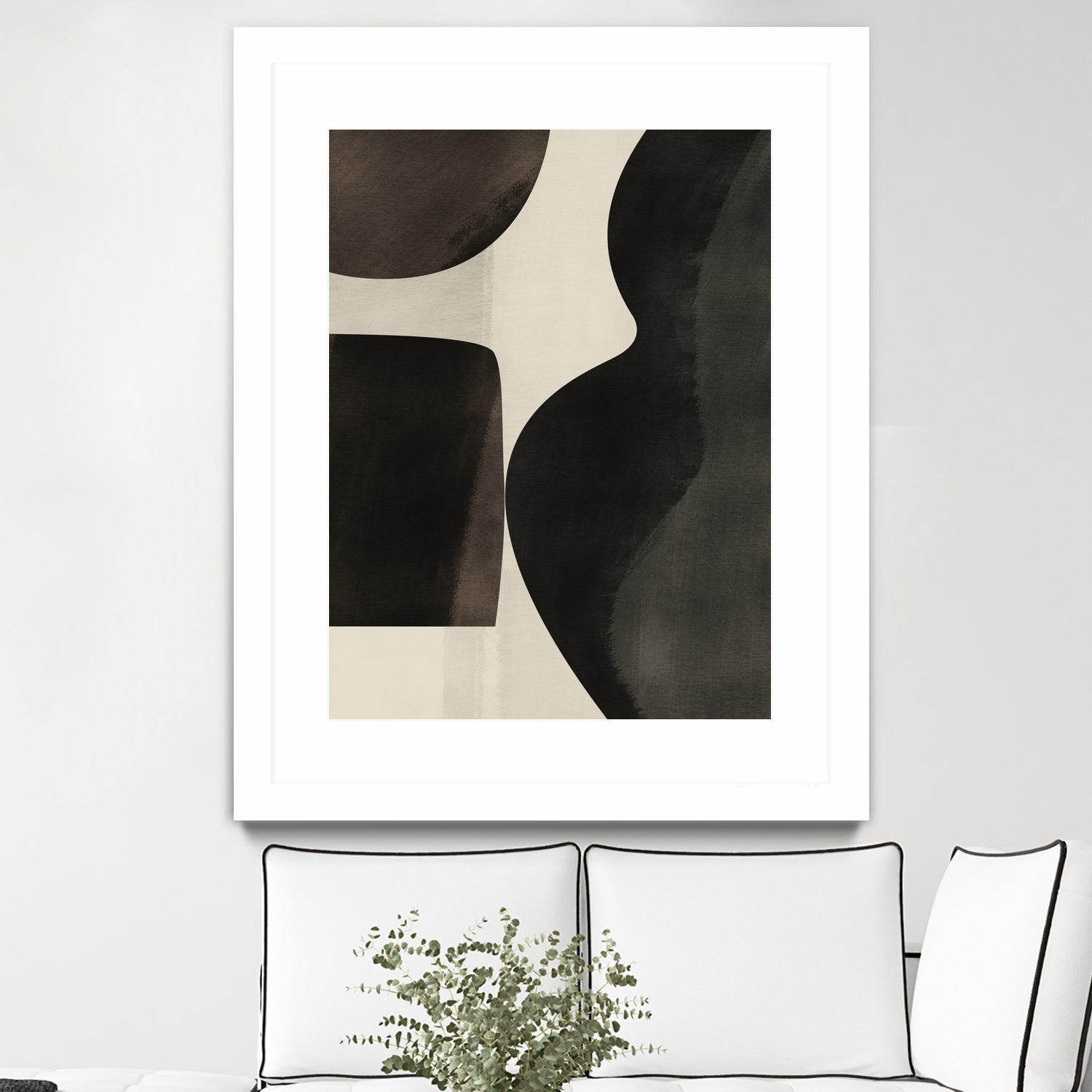 Black Abstract Collage Wall Art - Modern Canvas Painting for Home & Office Decor | Perfect for Living Room, Bedroom & Workspace Aesthetic