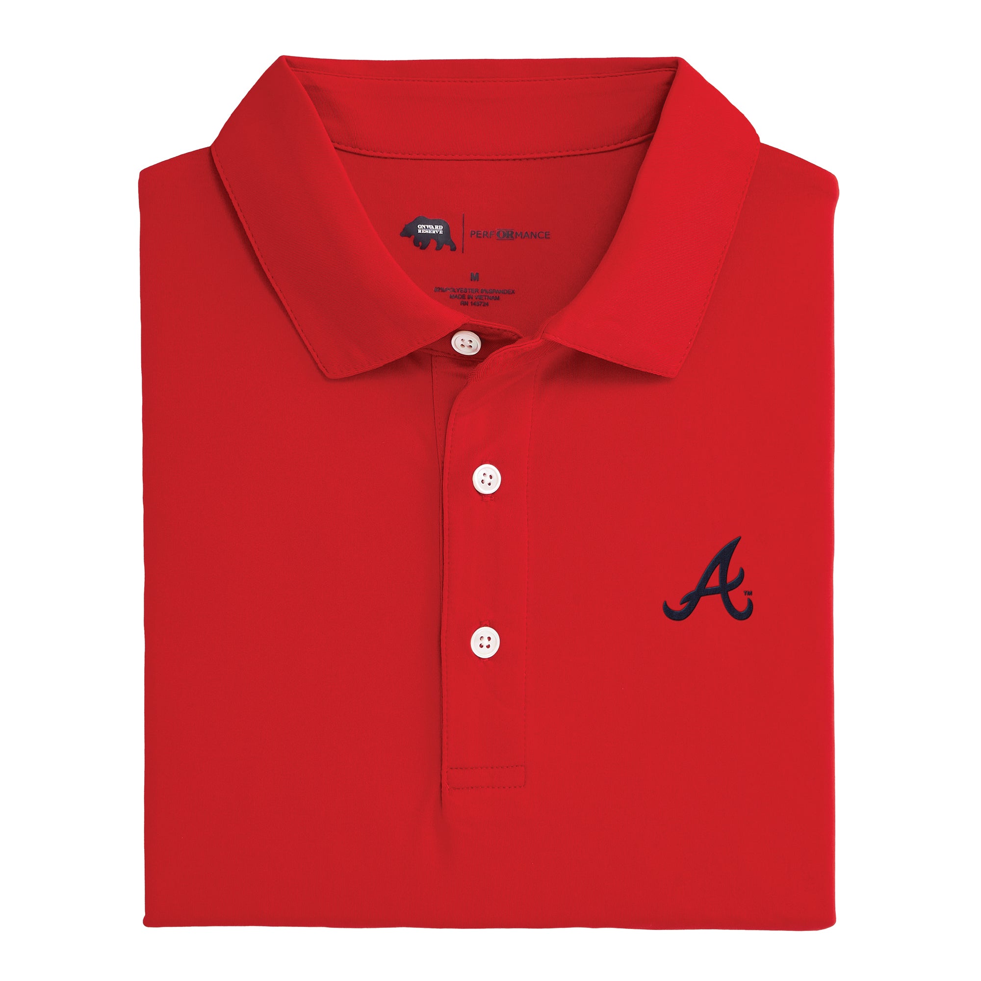 Atlanta Braves Performance Polo Shirt for Men - Moisture-Wicking, Breathable & Comfortable - Perfect for Baseball Games, Casual Wear & Sports Activities