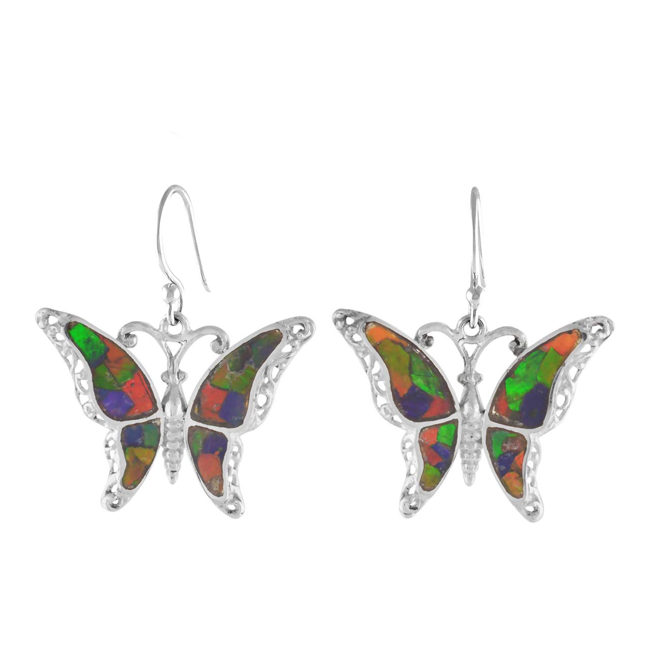 Starborn Ammolite Earrings - Natural Gemstone Jewelry for Women, Elegant Dangle Earrings for Party, Wedding & Special Occasions