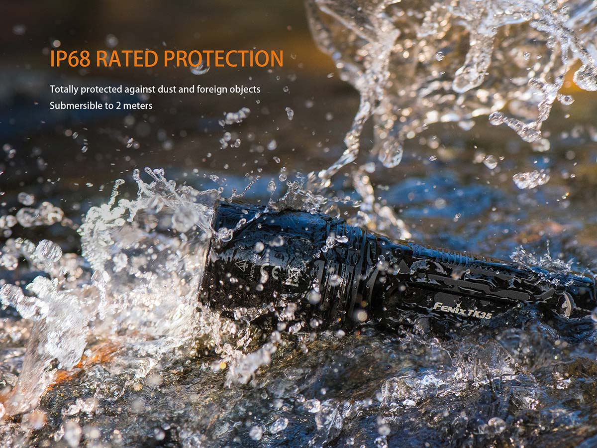 Fenix TK35 High-Powered LED Flashlight - 1000 Lumens, Rechargeable Battery, Durable for Outdoor Adventures, Camping, Hiking & Emergency Use