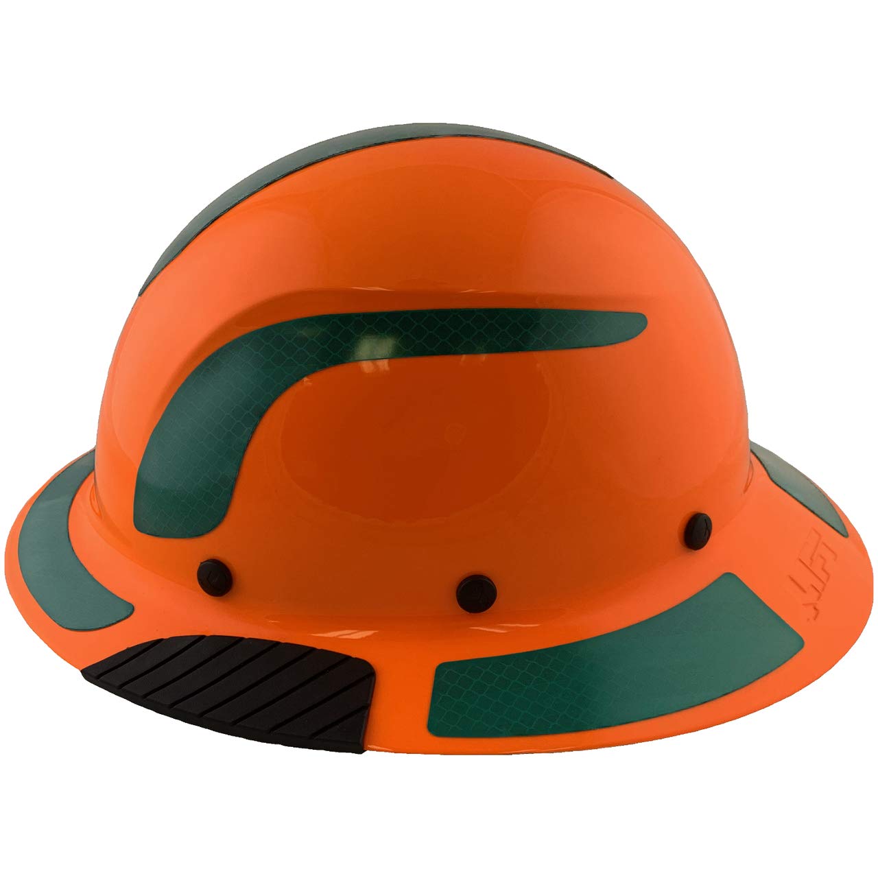Fiberglass Composite Full Brim Safety Helmet - ANSI Certified Hi-Viz Orange Hard Hat with Green Reflective Decals & Free Tote Bag - Ideal for Construction, Industrial Work & Outdoor Safety Gear