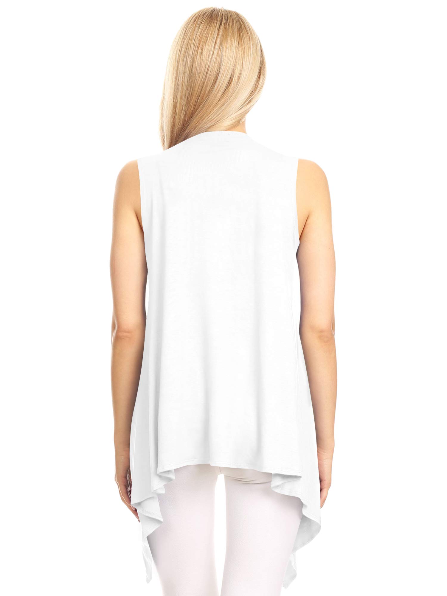 Made By Johnny Women's Lightweight Sleeveless Draped Open Cardigan - Summer Cover Up, Beach Wrap, Casual Loungewear for Women