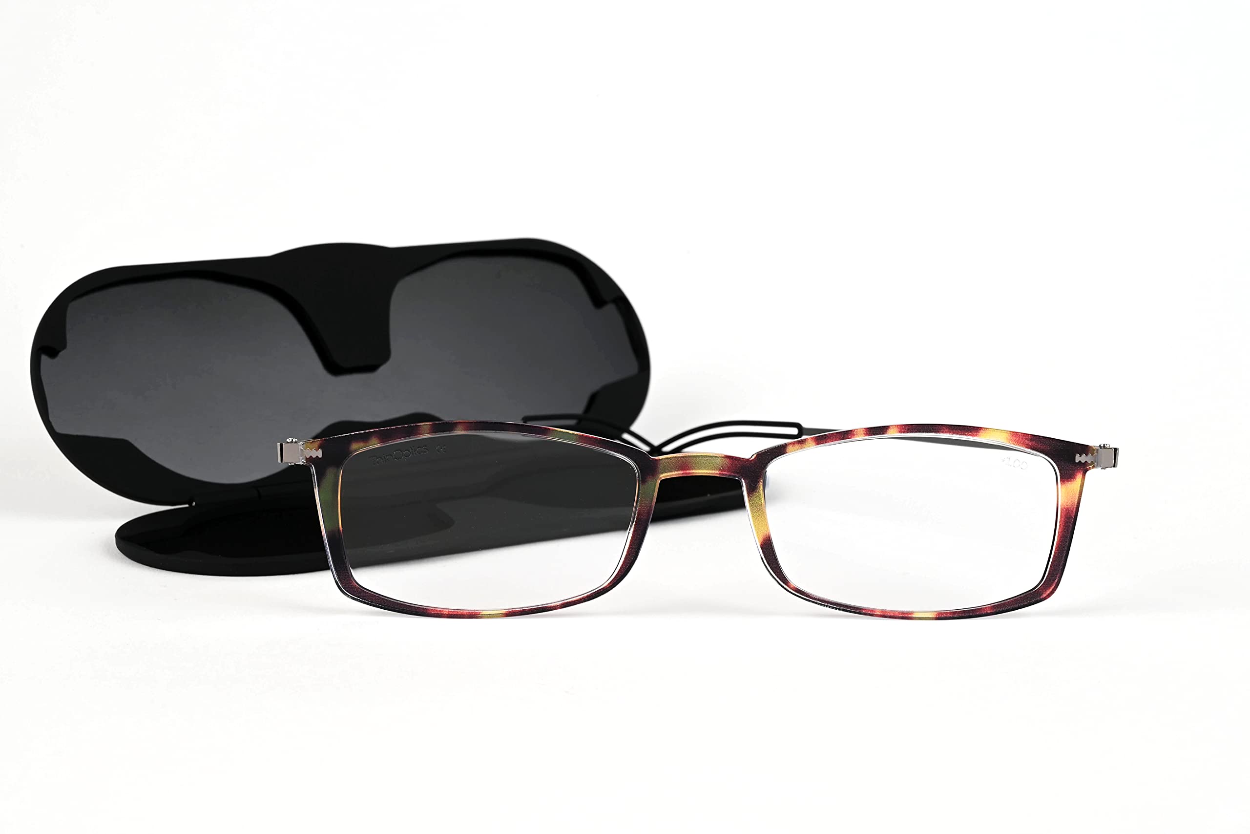 ThinOptics Frontpage Blue Light Blocking Reading Glasses for Computer Use with Premium Milano Aluminum Case - Reduce Eye Strain for Office Work, Screen Time & Digital Reading
