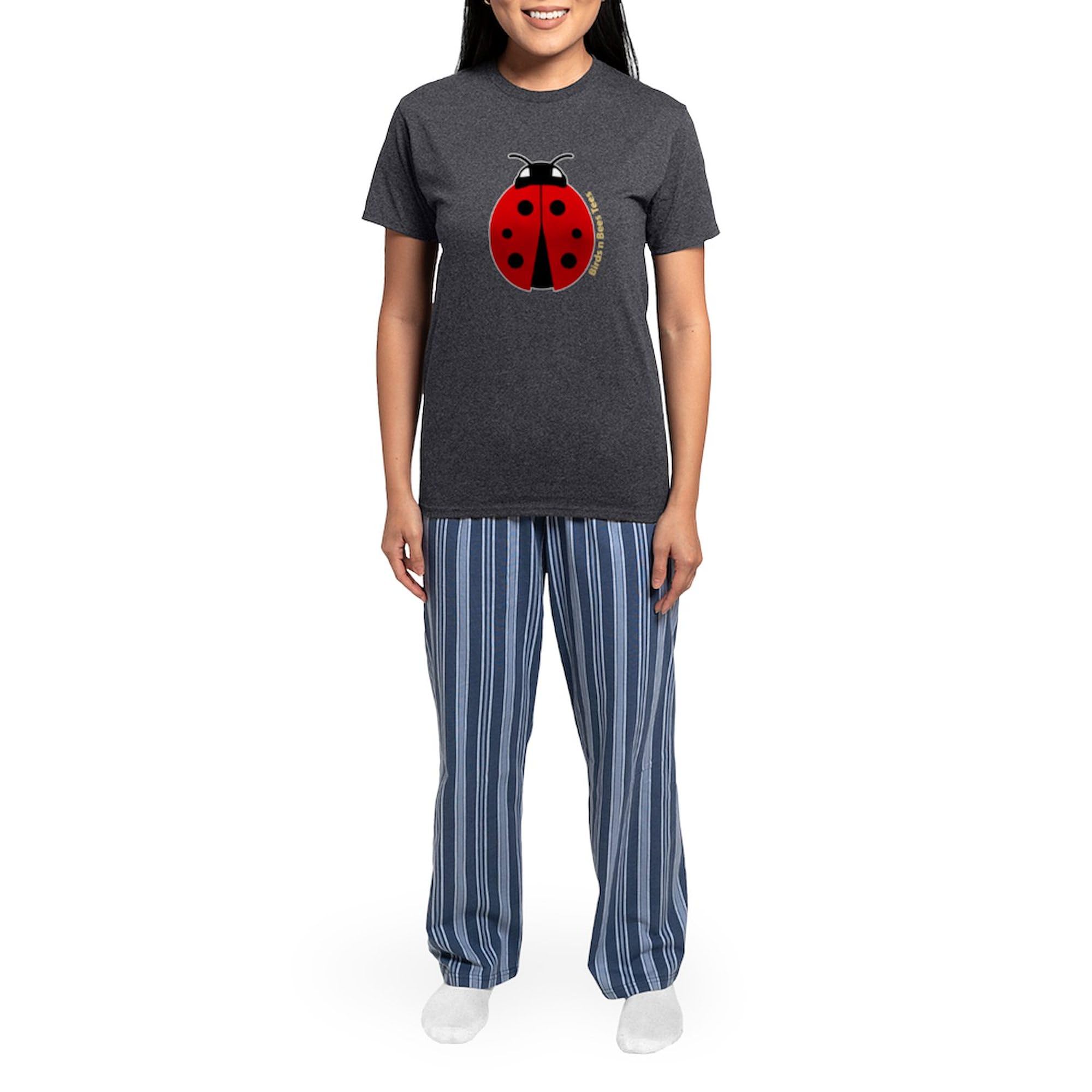 Ladybug Women's Charcoal Pajama Set - Cute & Comfortable Sleepwear for Women | Perfect for Lounging, Sleepovers & Cozy Nights at Home