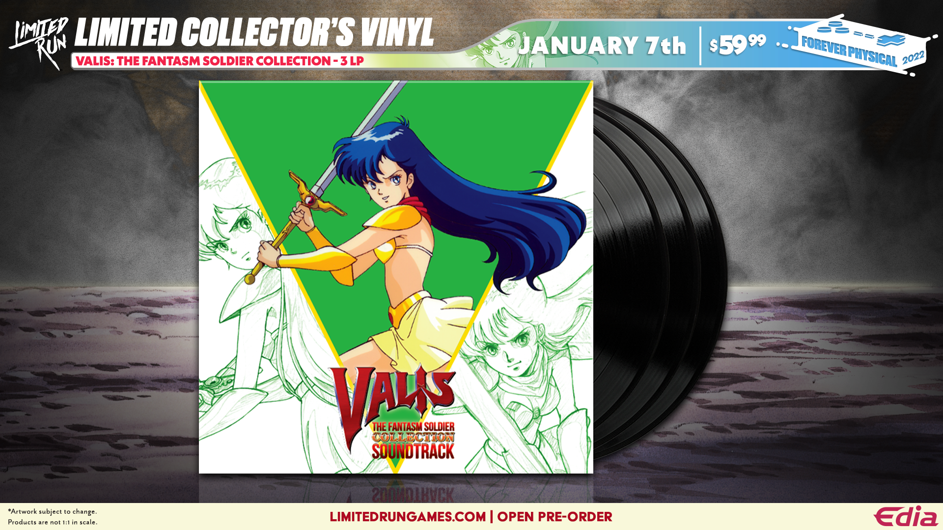 Valis: The Fantasm Soldier Collection 3LP Vinyl Soundtrack - Classic Video Game Music for Retro Gaming Enthusiasts & Anime Fans