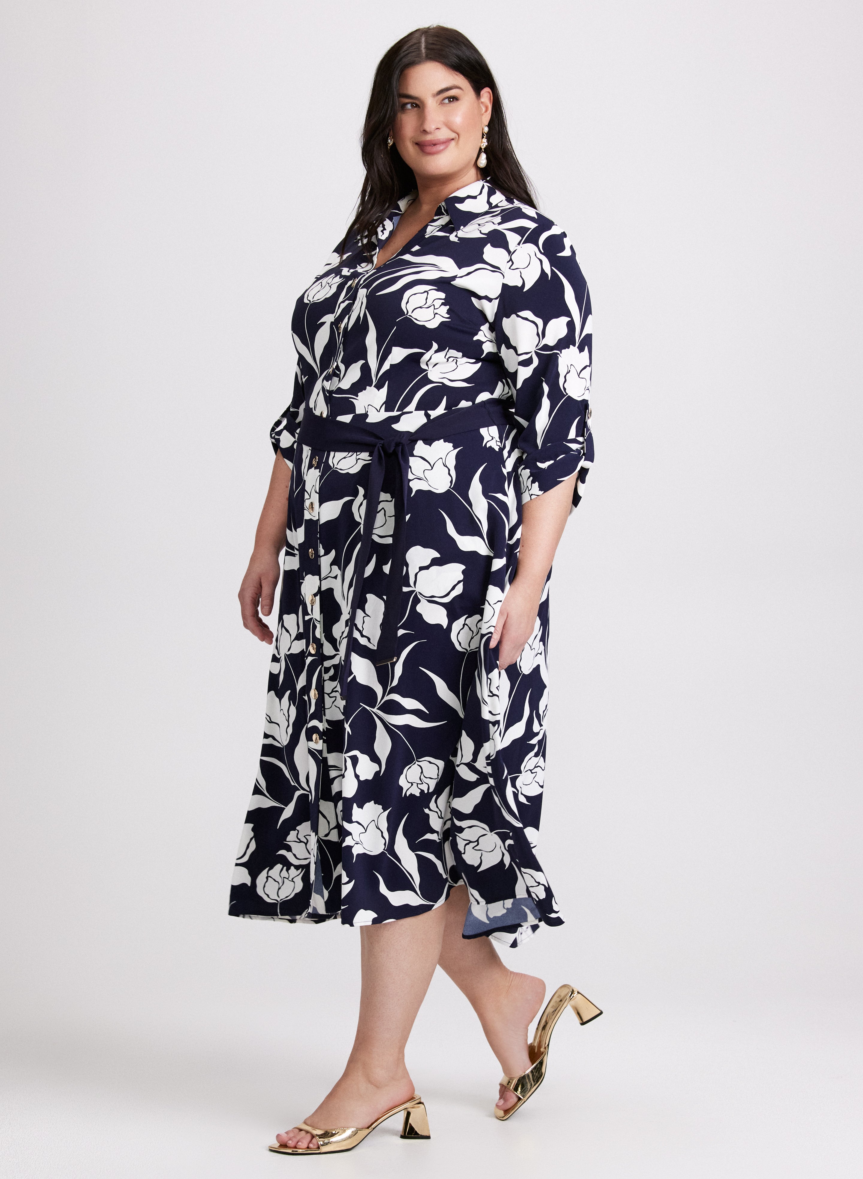 Floral Print Midi Dress for Women - Summer Boho Flowy Dress with Pockets - Perfect for Beach Vacation, Date Night & Outdoor Parties