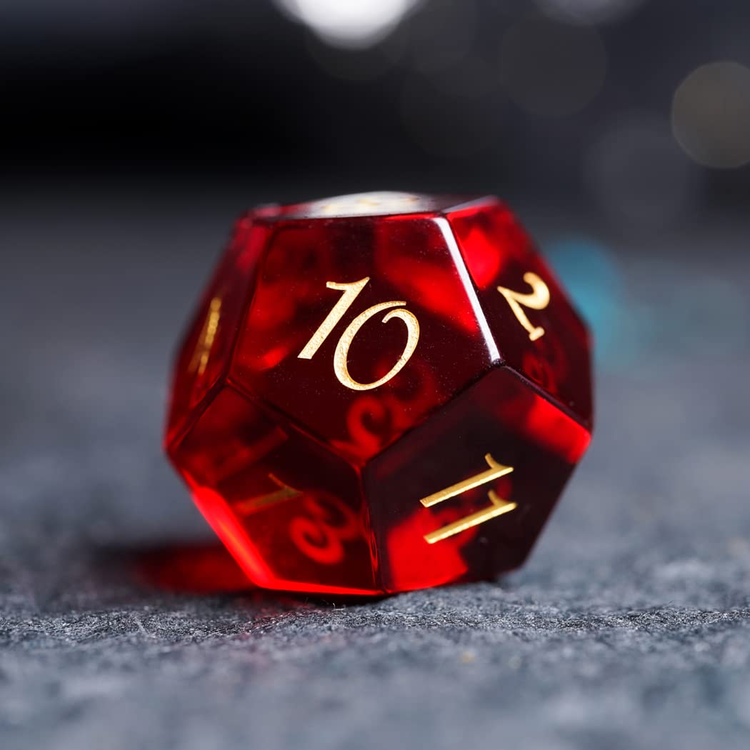 Premium Natural Gemstone D&D Dice Set - 7-Piece Polyhedral RPG Dice for Dungeons & Dragons, Pathfinder & Tabletop Roleplaying Games | Perfect for TRPG Campaigns, DND Gift Ideas & Fantasy Gaming Nights