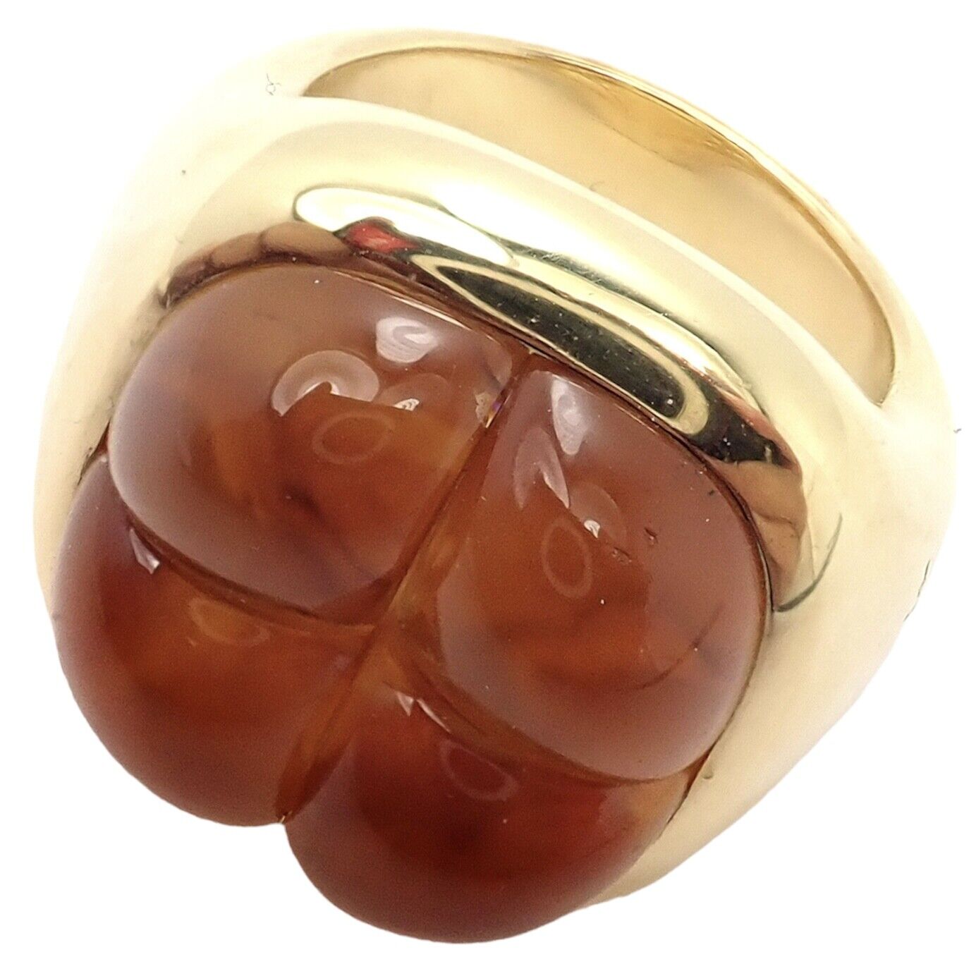 Authentic Pomellato 18K Yellow Gold Citrine Ring Size 6.5 - Large Statement Jewelry for Women, Luxury Gift for Anniversary & Special Occasions
