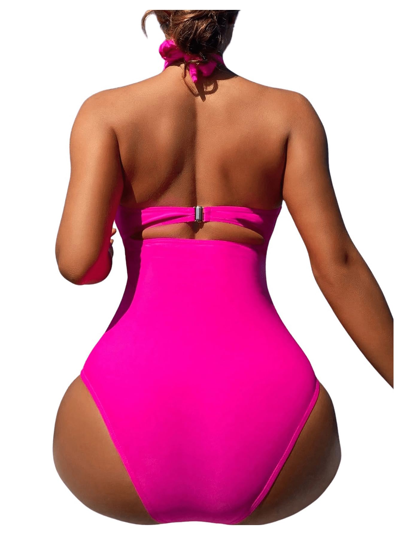Floerns Women's One Piece Swimsuit - Criss Cross Halter Tummy Control Monokini Bathing Suit for Beach, Pool & Vacation | Sexy Swimwear for Women