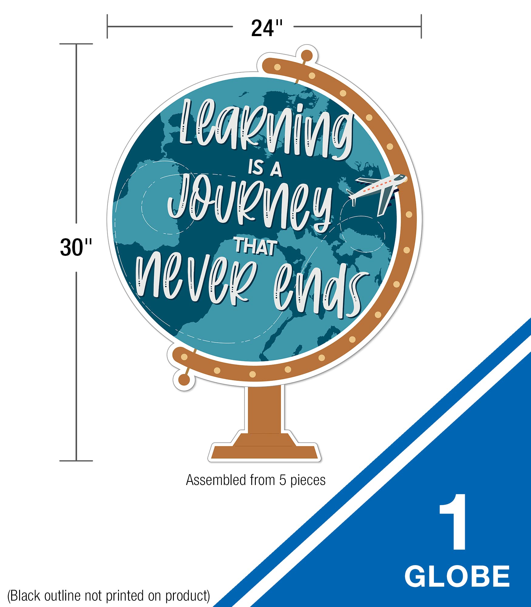 45-Piece Travel Theme Classroom Bulletin Board Set - Carson Dellosa Learning Journey Decor for Elementary School | Travel-Themed Classroom Decorations for Back to School & Teacher Supplies