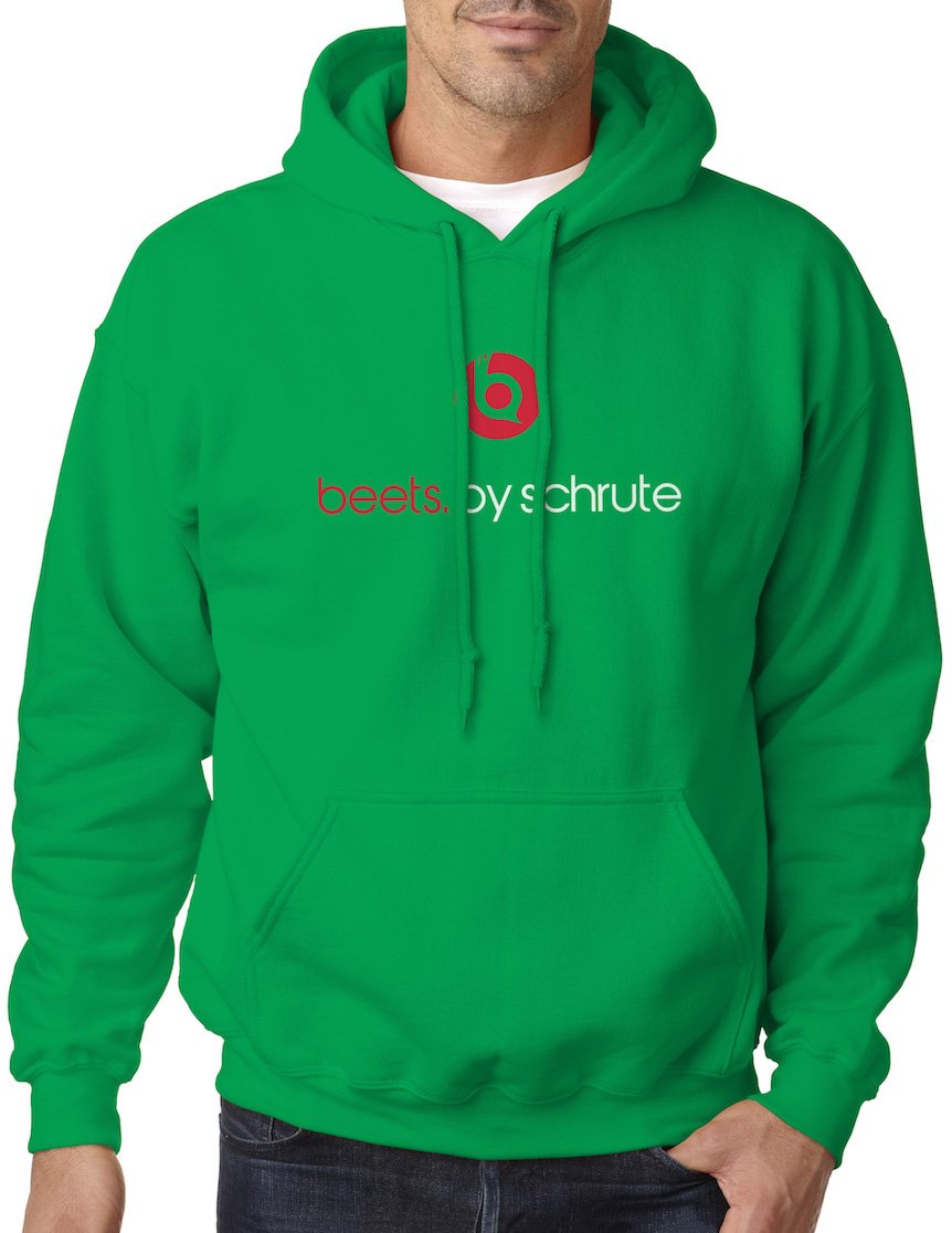 Dwight Schrute The Office Hooded Sweatshirt - Blue Bubble Tees BBT Adult Beets Graphic Pullover | Perfect for Office Fans, TV Show Merchandise & Casual Wear