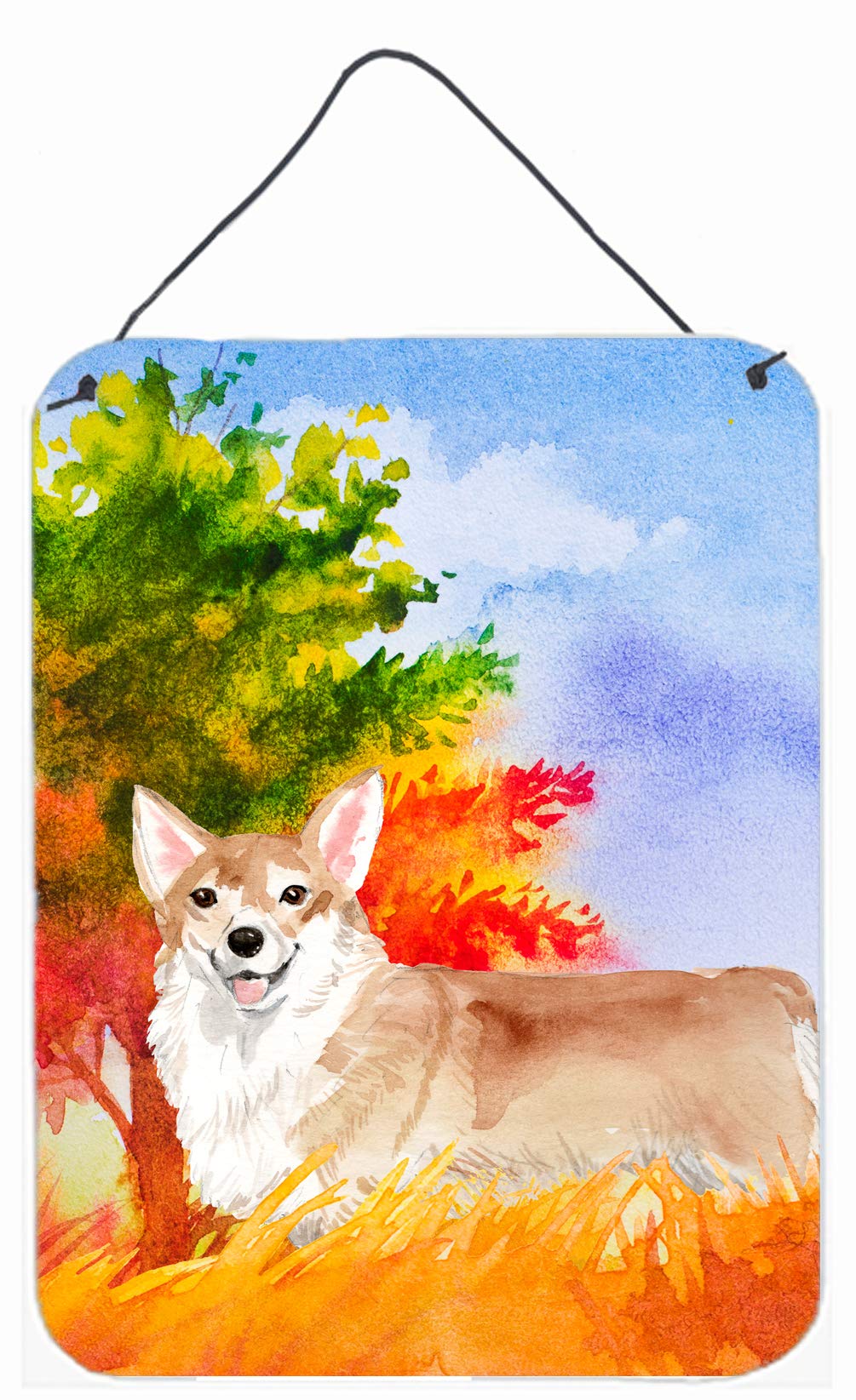 Fall Corgi Wall Decor - 12x16 Aluminum Metal Sign for Kitchen, Bar, Bathroom & Front Door | Seasonal Home Plaque | Dog Lover Gift | Multicolor Art Print | Perfect for Autumn & Holiday Decorating