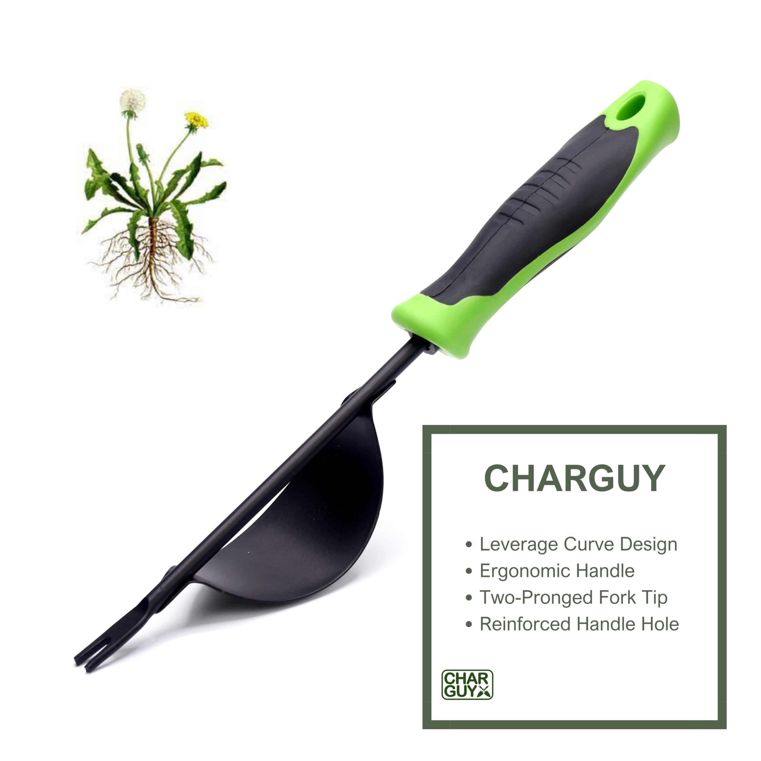Heavy-Duty Weeding Tool - Leverage Design Weed Puller with Ergonomic Handle & V-Shaped Fork for Deep Root Removal - Perfect for Garden, Lawn, and Yard Maintenance