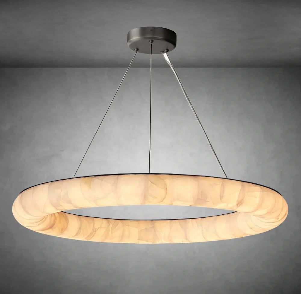 Maurice Lisse Round Crystal Chandelier - Modern Elegant Ceiling Light Fixture for Dining Room, Bedroom & Living Room Decor