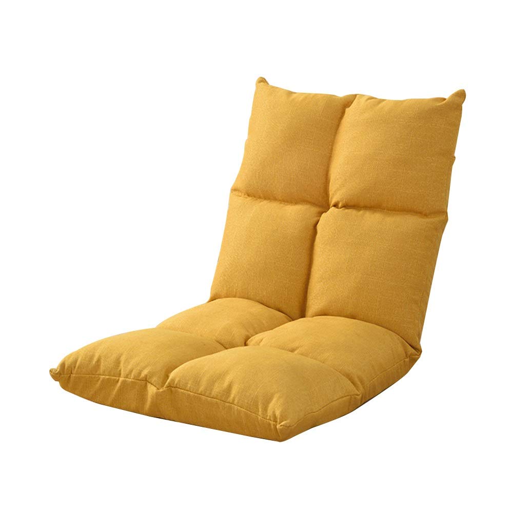 Adjustable Floor Chair with Backrest - 5-Position Folding Meditation & Computer Chair for Bed, Small Washable Sofa - Perfect for Yoga, Reading, Gaming & Relaxation (Yellow)