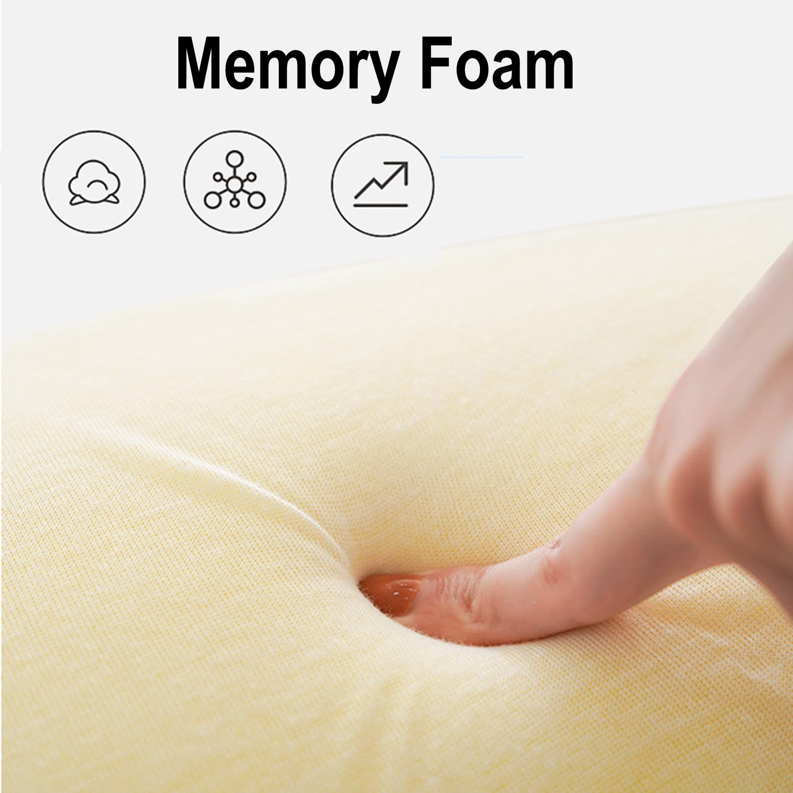 Memory Foam Reading & Gaming Pillow - Ergonomic Bed Rest Pillow for Reading, Working, Gaming in Bed, Couch, Floor or Chair - Perfect for Home Office, Dorm Room & Relaxation (Black)