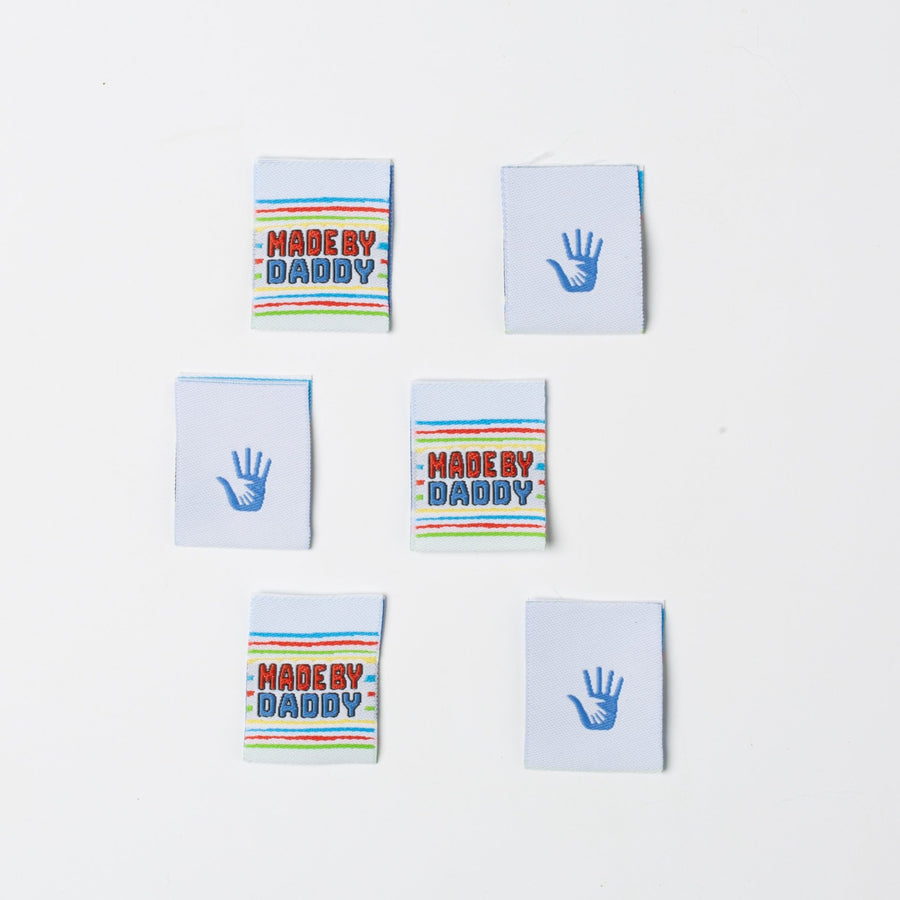 Little Rosy Cheeks Pack of 6 Custom Sewing Labels - Handmade by Dad | Perfect for Baby Clothes, DIY Crafts & Personalized Gifts