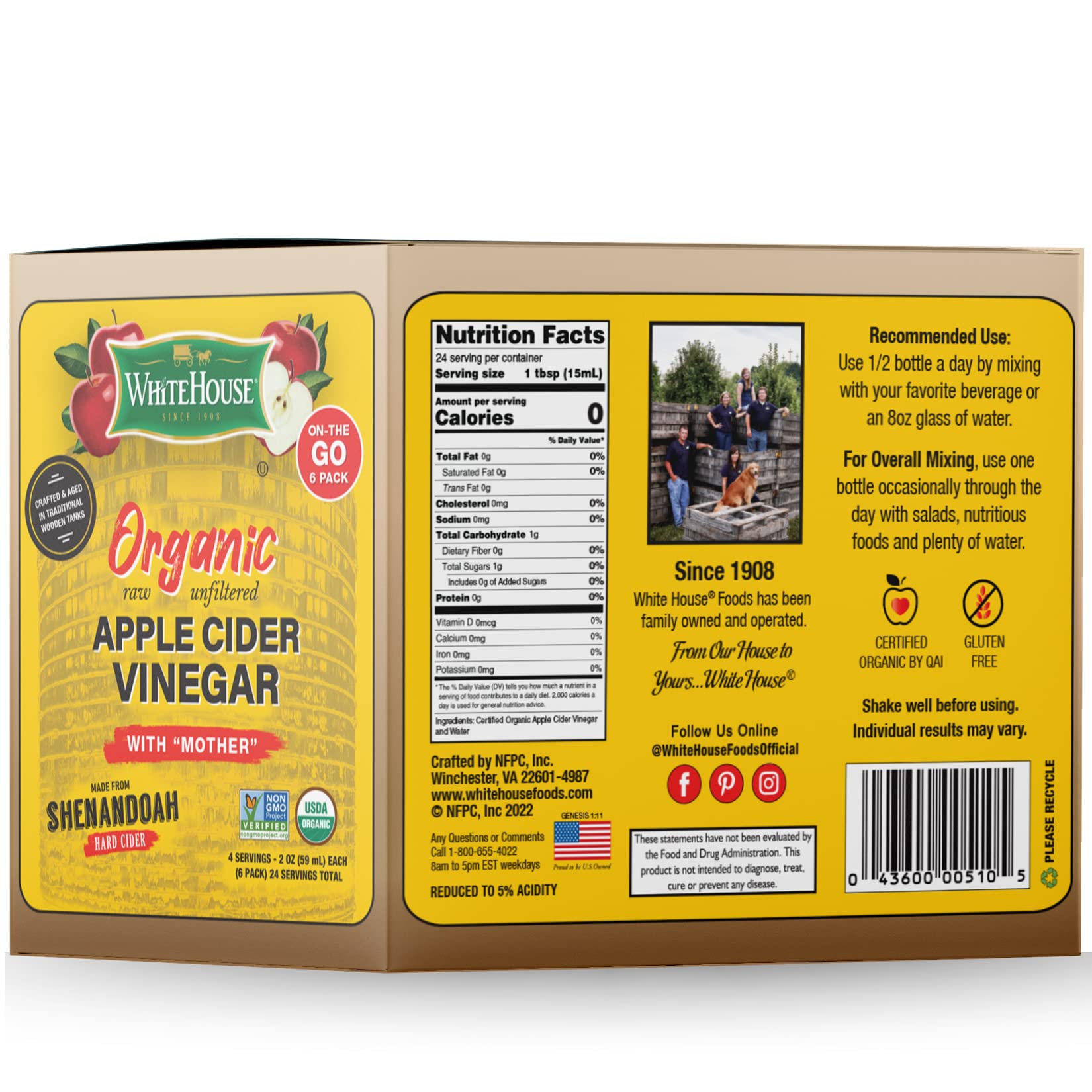 Organic Apple Cider Vinegar Shots - Raw Unfiltered with The Mother - 24 Pack | Immune Support & Digestive Health | Perfect for Travel, Detox & Wellness Routine