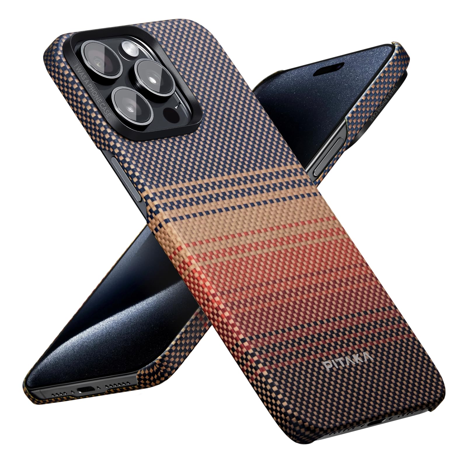 Pitaka MagEZ Case 5 for iPhone 15 Pro Max - Ultra Slim 1500D Aramid Fiber Case with MagSafe Compatibility | 6.7 Inch Protective Cover with Caseless Feel | Sunset Color | Perfect for Work, Travel & Everyday Use