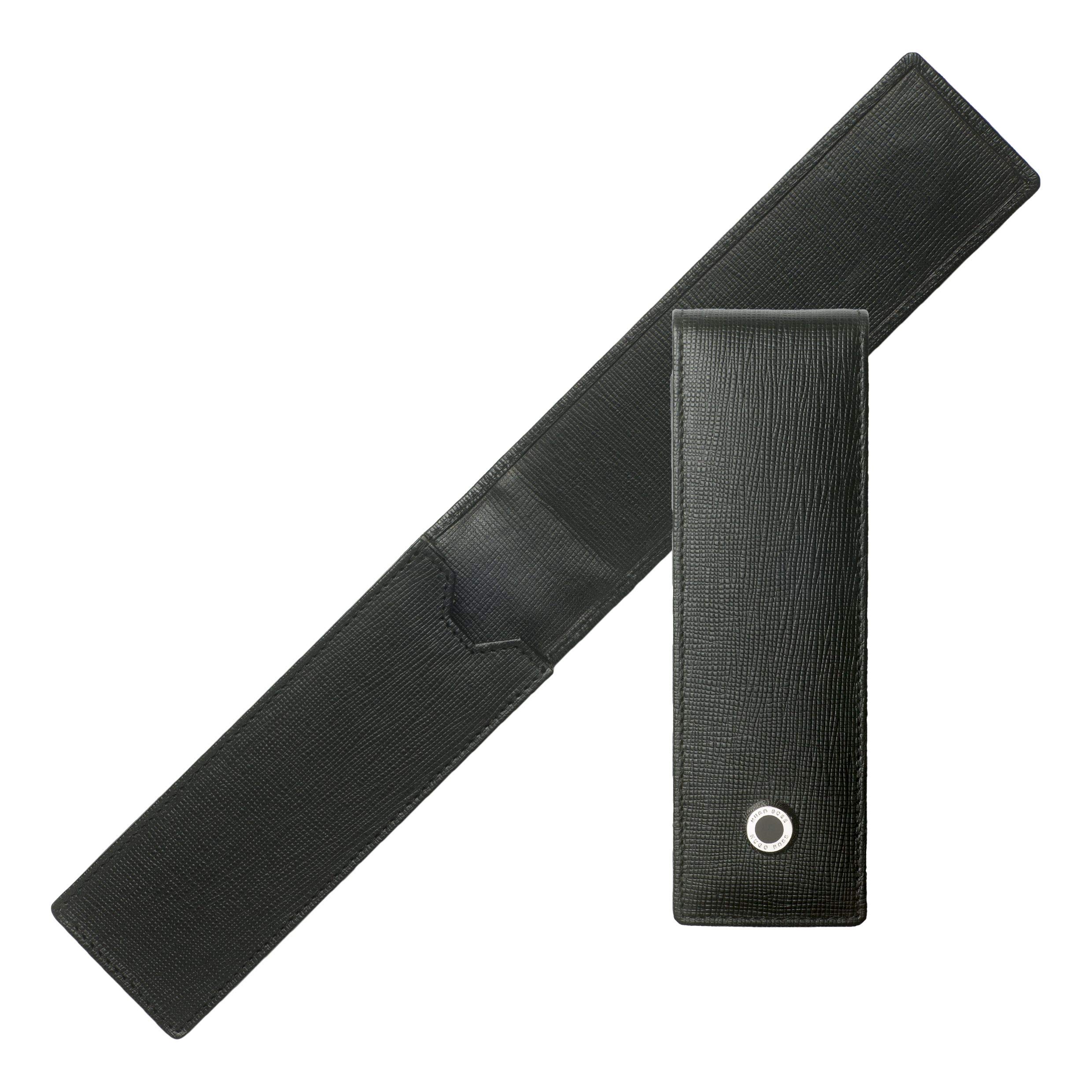 Traditional Black Pencil Case - Premium Leather Pen Holder for School, Office & Travel - Organize Pens, Pencils & Stationery Supplies