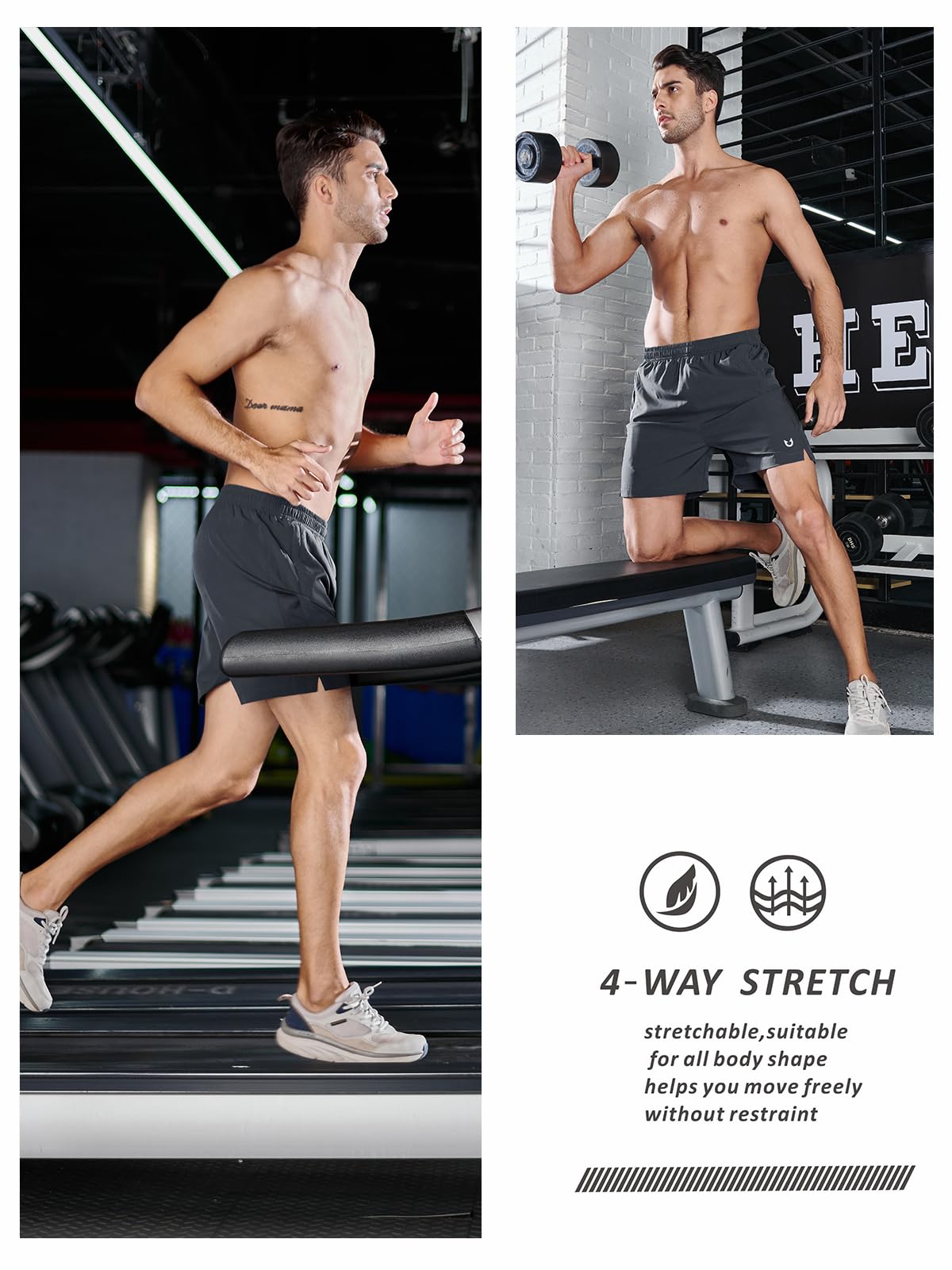 NORTHYARD Men's 5-Inch Running Shorts - Quick Dry Lightweight Athletic Shorts for Gym, Workout, Tennis, Basketball & Sports - Perfect for Jogging, Training & Active Lifestyle