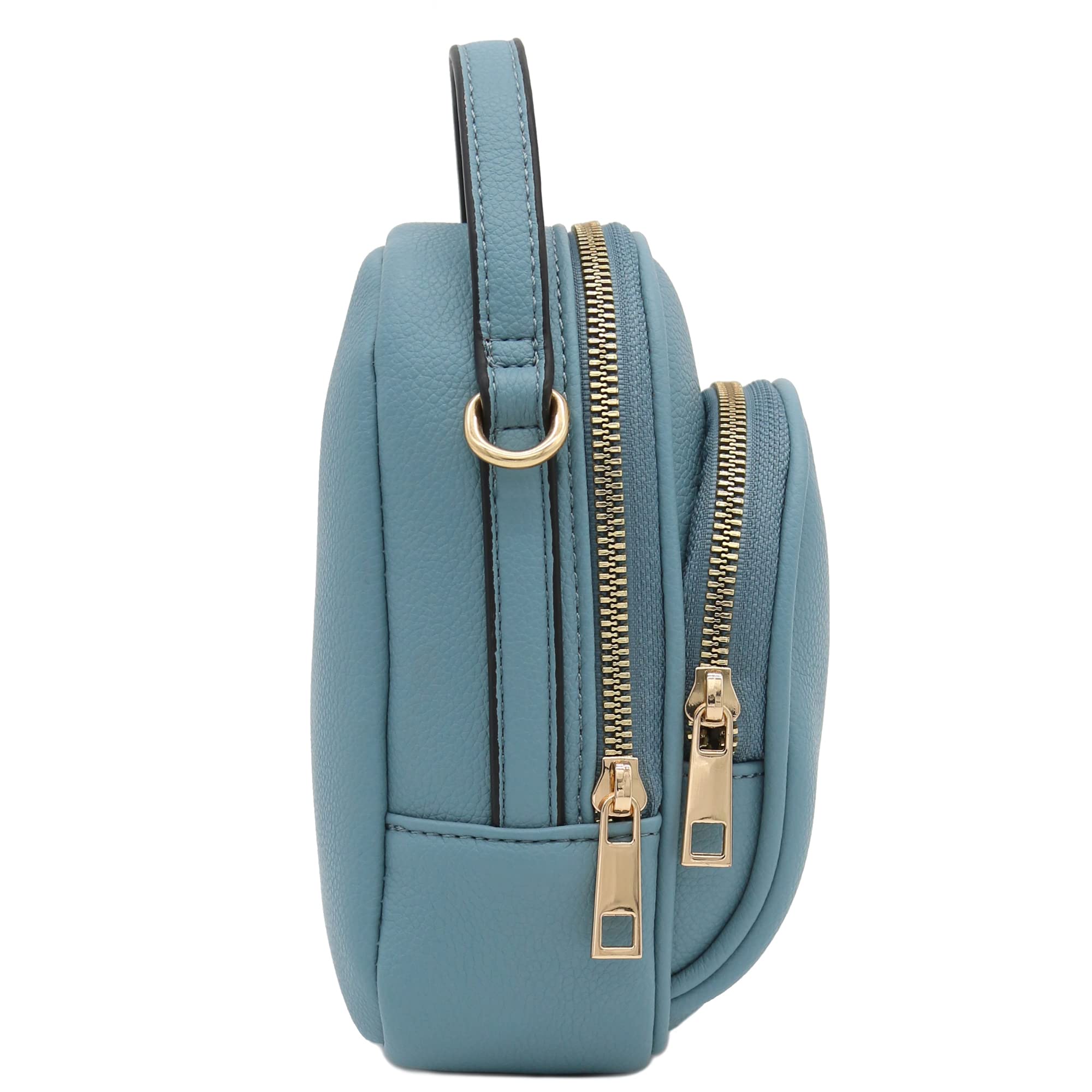 Stylish Two Compartment Mini Oval PU Leather Crossbody Bag for Women - Perfect for Everyday Use, Travel & Shopping