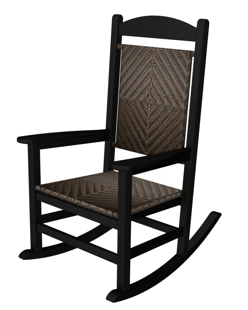 POLYWOOD Presidential Woven Rocker - All-Weather Outdoor Rocking Chair with UV Protection | Perfect for Patio, Porch, Garden & Poolside Relaxation