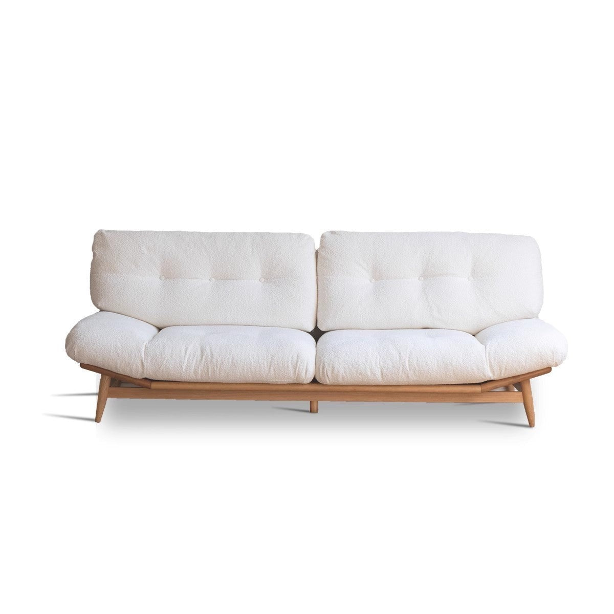 Premium Oak Solid Wood Velvet Upholstered Sofa - Modern Luxury Living Room Furniture for Home & Office Comfort