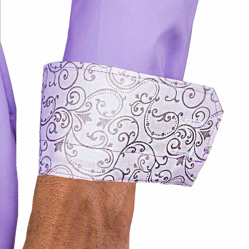 Stylish Light Purple & White Metallic Designer Dress Shirt for Men | Premium Quality Made in USA | Perfect for Business Meetings, Weddings & Formal Events