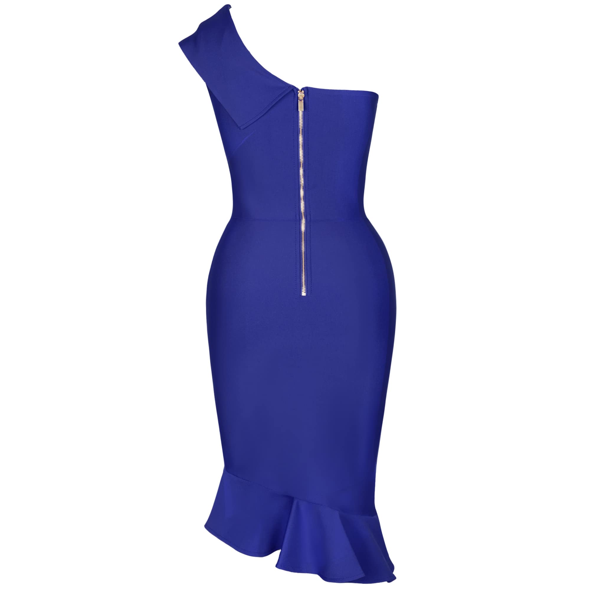Maketina Women's Sexy One Shoulder Bodycon Bandage Dress - Mermaid Cocktail Midi Dress for Night Out, Party & Special Occasions | Trendy 2025 Fashion