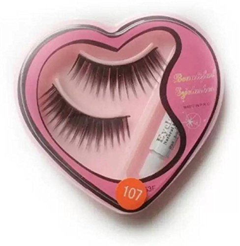 Elecsera Black Long False Eyelashes with Glue - Natural Looking Voluminous Lashes for Dramatic Eye Makeup (2-Pack) | Perfect for Parties, Weddings & Special Occasions