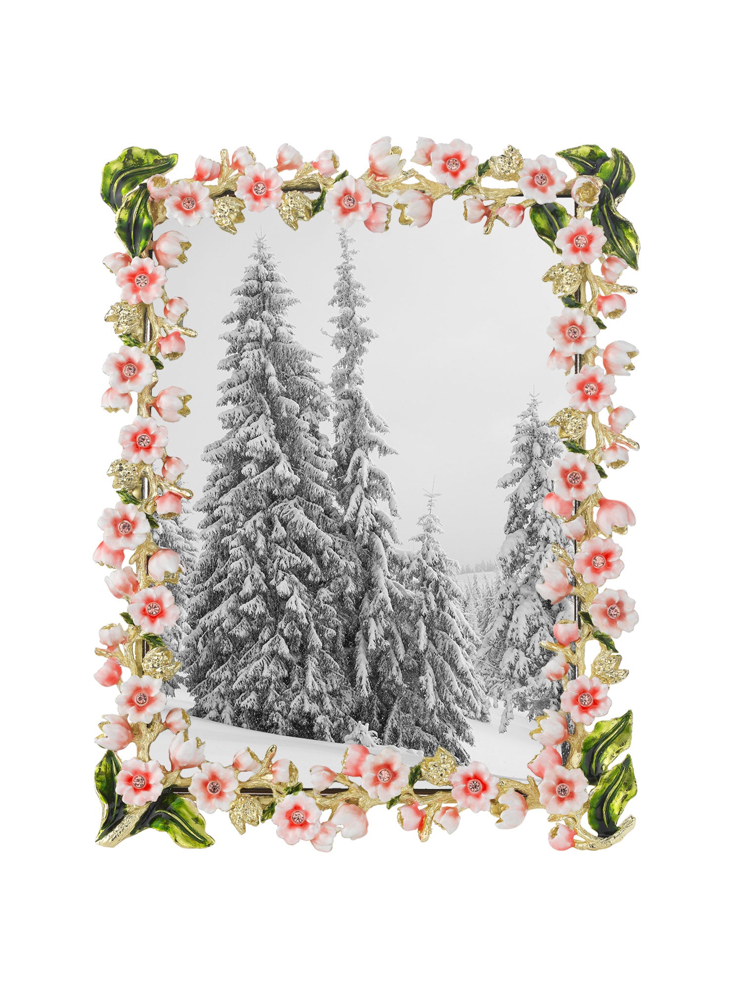 5x7 Bella Flower Photo Frame - Elegant Floral Picture Frame for Wall or Tabletop Display - Perfect for Home Decor, Wedding, Anniversary, and Gift Giving