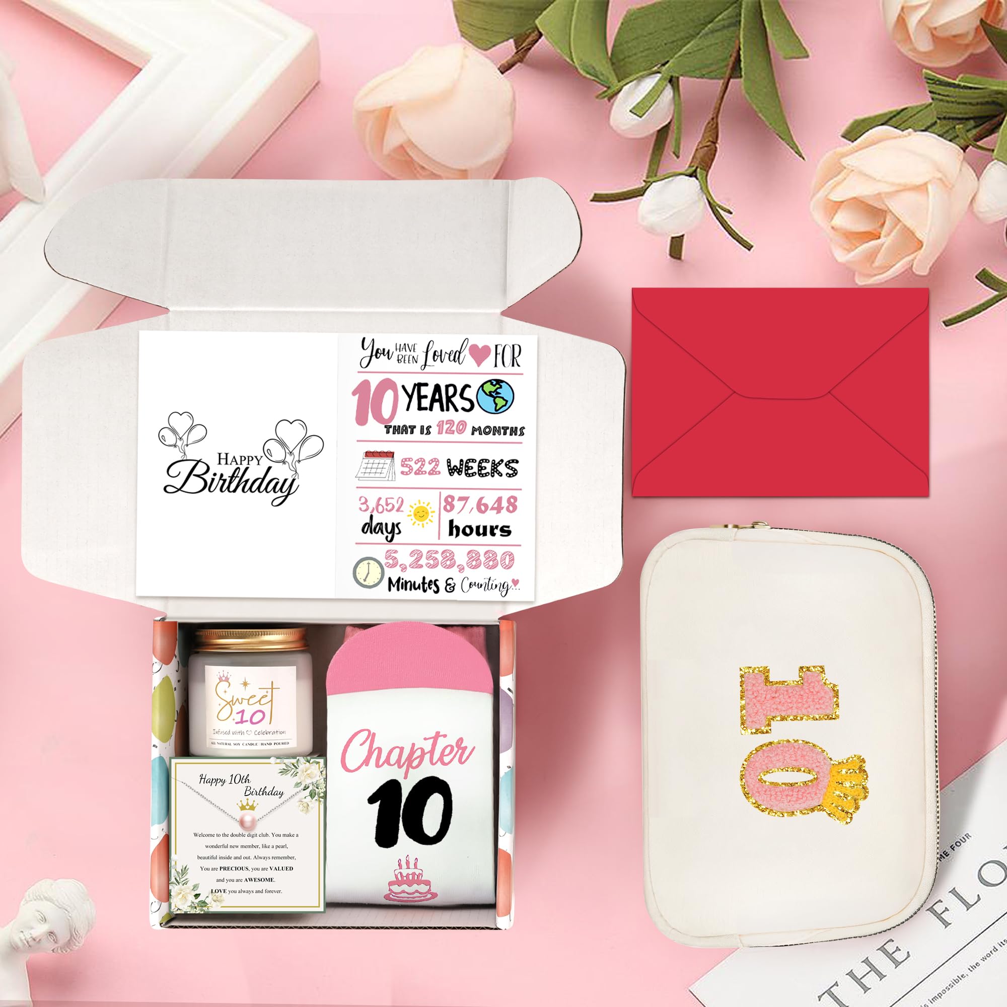 Best Birthday Gifts for 10-13 Year Old Girls - Trendy Fanny Pack, Scented Candles, Cute Socks, Necklace Set & Greeting Card Gift Box | Perfect for Parties, Sleepovers & Special Occasions