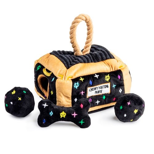 Louis Vuitton Black Monogram Chewy Dog Toy - Durable Pet Chew for Small & Large Dogs - Perfect for Playtime, Training & Teething Relief