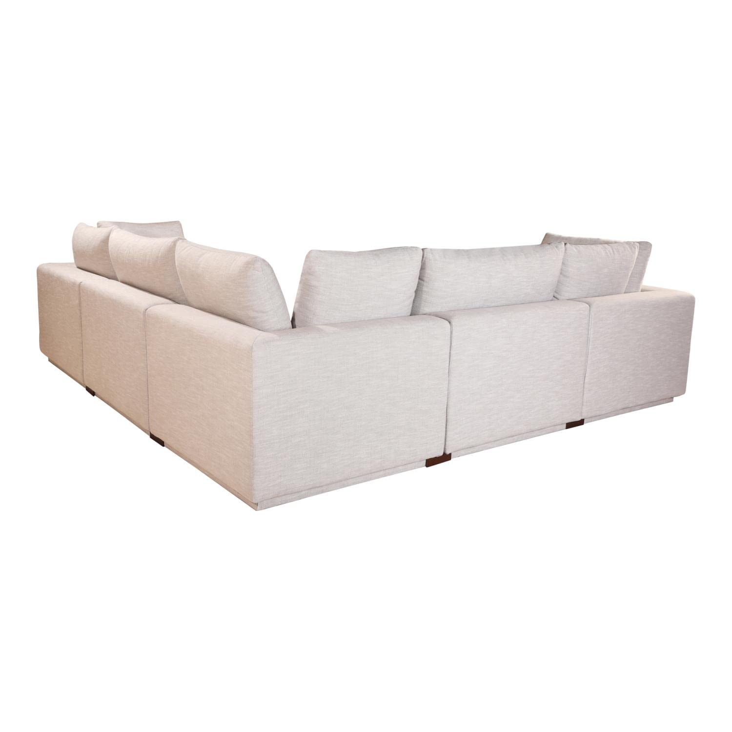 Moe's Home Collection Justin Signature Modular Sectional Sofa - Light Grey Fabric - Modern L-Shaped Couch for Living Room, Family Room & Home Theater