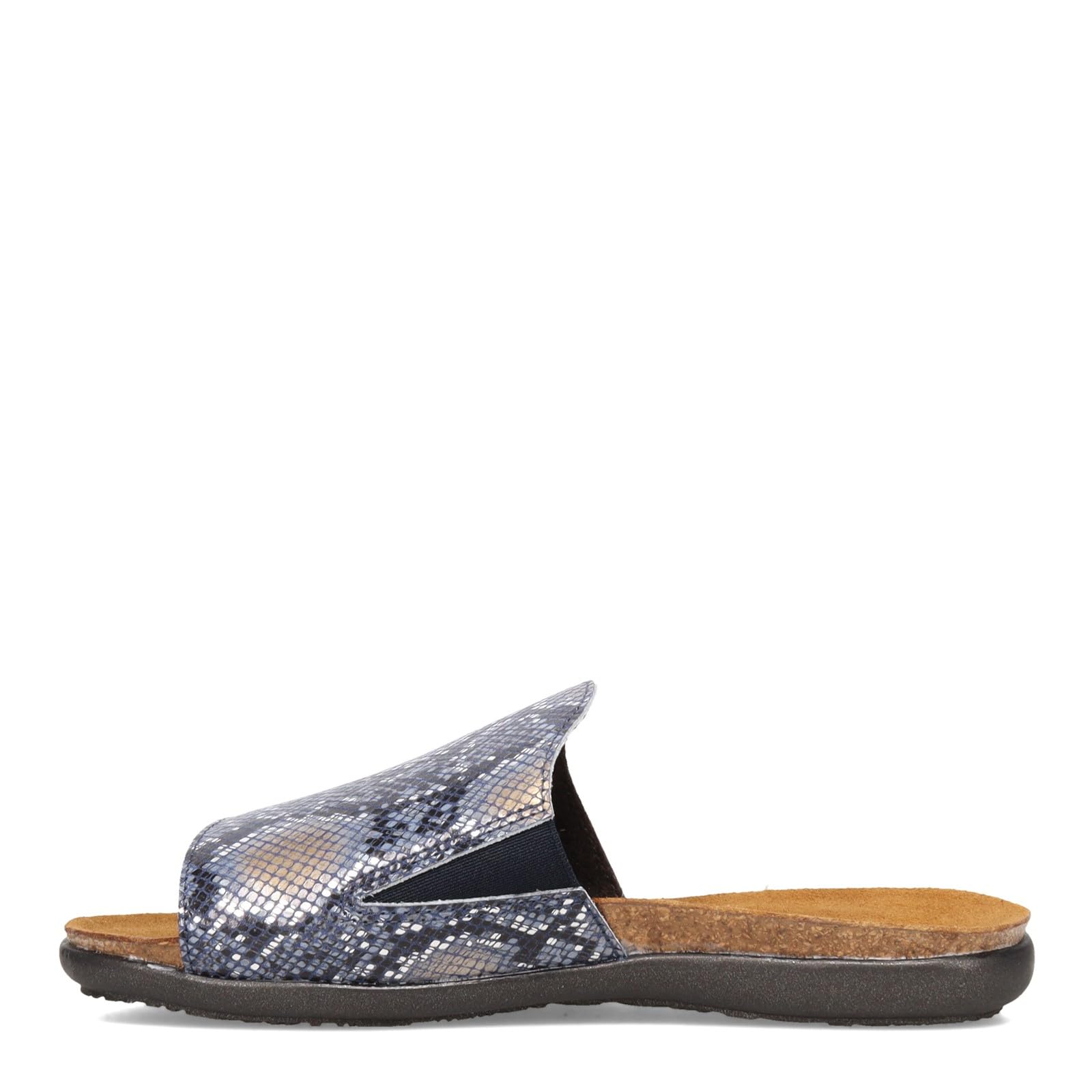 NAOT Women's Skylar Sandal - Navy Snake Print - Size 39 M (US 8-8.5) - Comfortable Leather Sandals for Walking, Travel & Summer Outfits