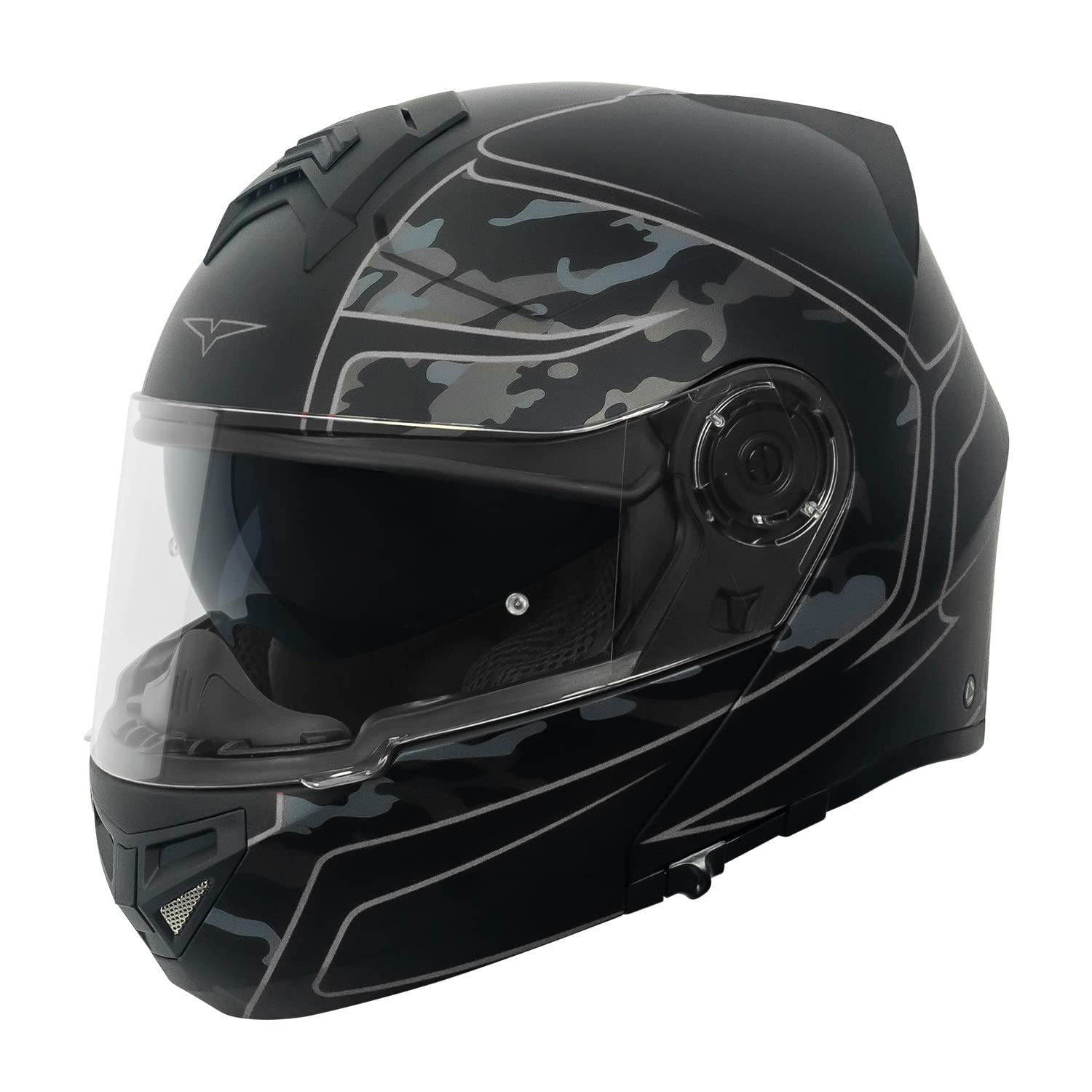 VCAN VX28 Full Face Modular Flip-Up Motorcycle Helmet - DOT & ECE Certified - Coolmax Cheek Pads - OTG Compatible - for Street Biking, Commuting & Long Rides