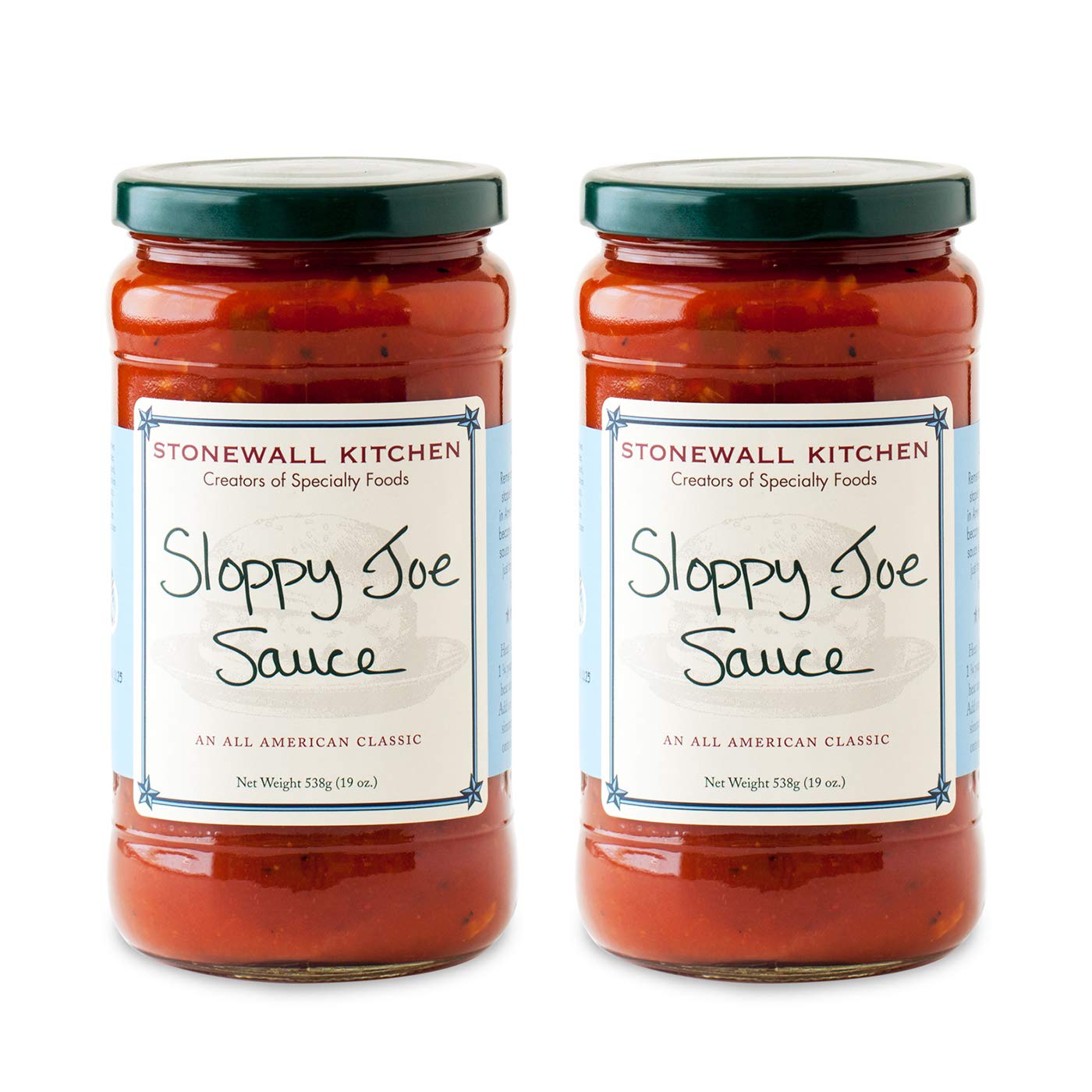 Stonewall Kitchen Sloppy Joe Sauce - 19oz (Pack of 2) | Premium Homestyle BBQ Sandwich Sauce for Burgers, Hot Dogs & Pulled Pork | Perfect for Family Dinners, Cookouts & Game Day Parties