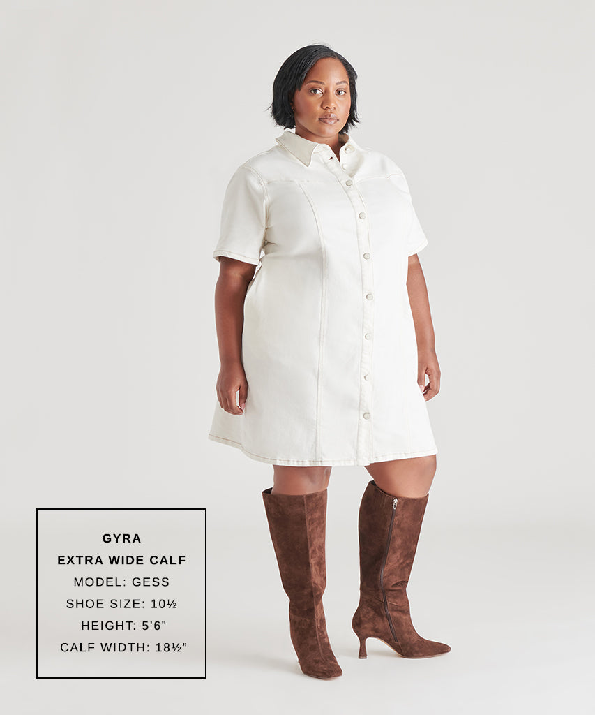 GYRA Extra Wide Calf Boots - DK Brown Suede Ankle Boots for Women | Comfortable Wide Fit for Swollen Feet & Edema | Perfect for Work, Travel & Casual Wear