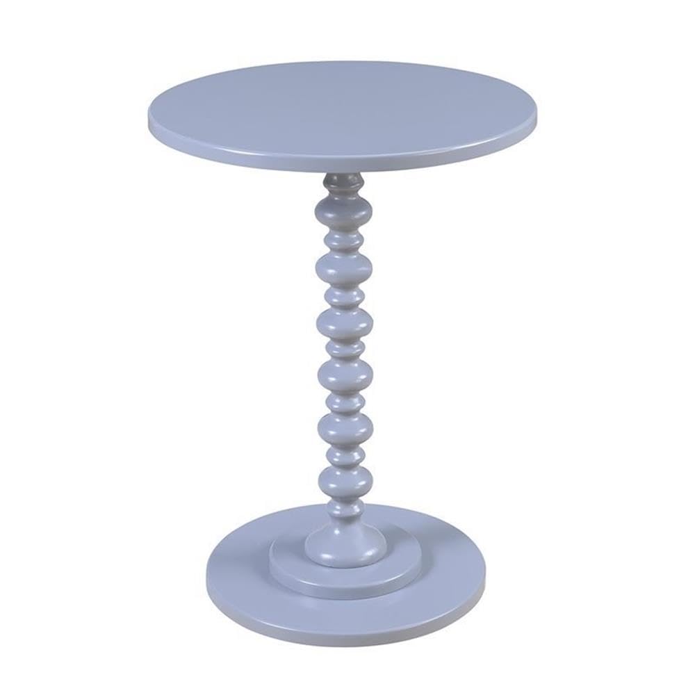 Home Square Palm Beach Spindle Table Set of 2 - Light Gray Wood Finish Side Tables for Living Room, Bedroom, or Patio Decor