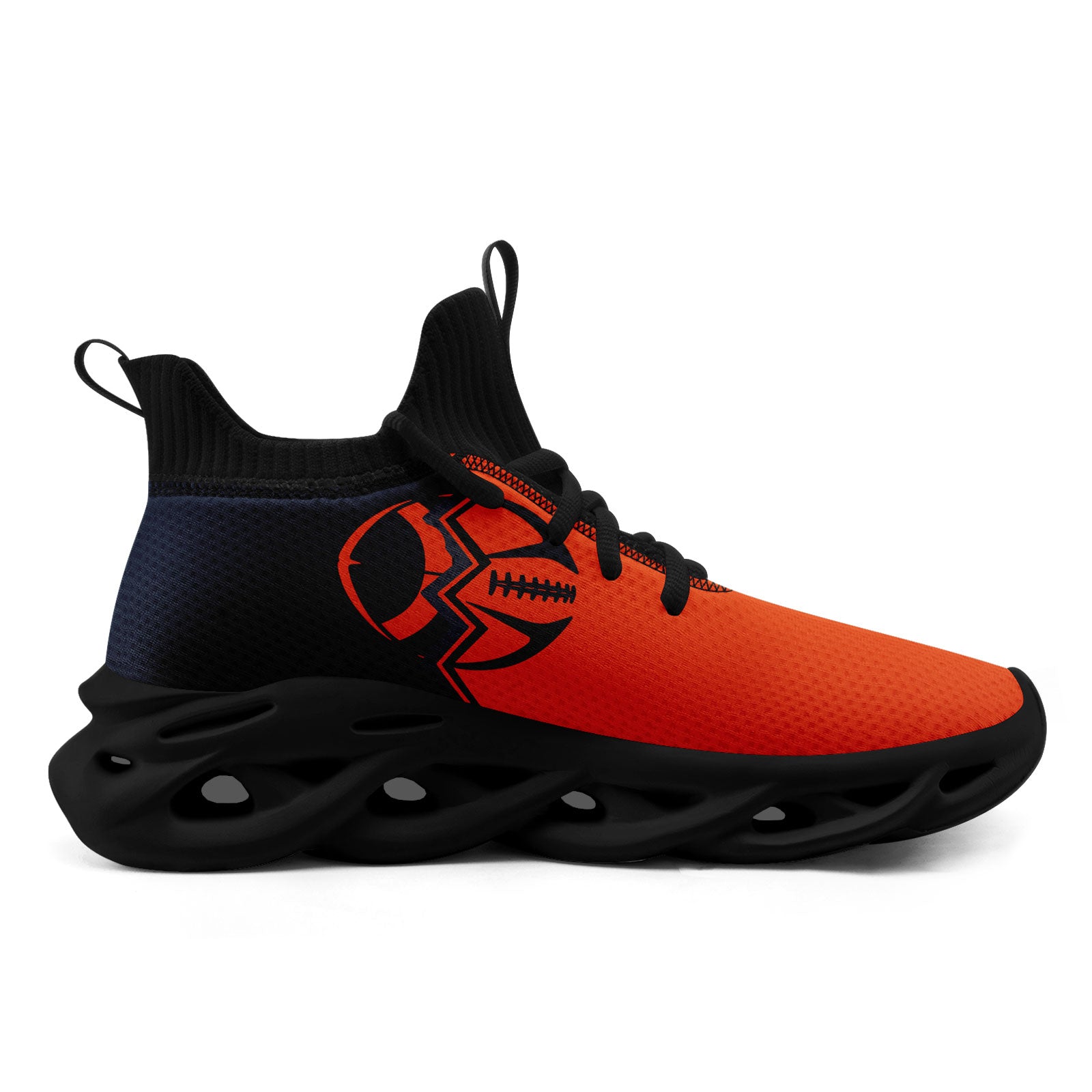Custom Deep Blue & Orange Illinois MaxSoul Shoes and Hat Set - Personalized Sports Fan Combo D028017 - Perfect for Game Days, Tailgating, and Showing Team Spirit