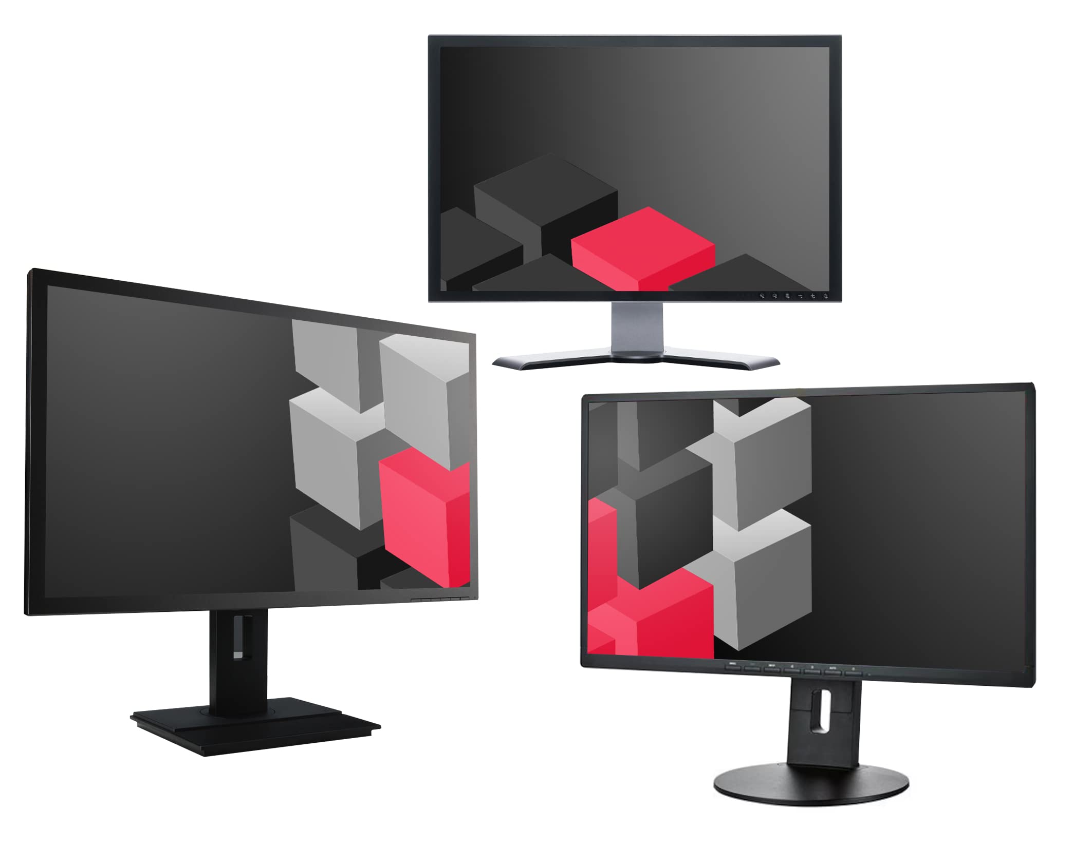 24 Inch Business & Gaming Computer Monitor - Full HD 1080p, VGA/DVI/VESA Mount, Black/Gray (Refurbished) - Perfect for Home Office, Gaming & Professional Workstations