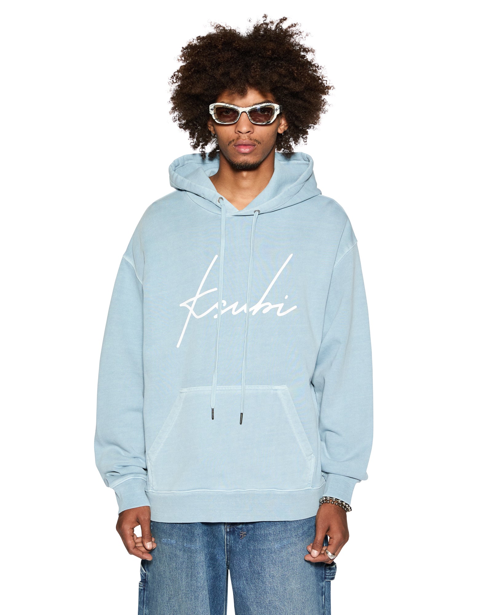 SKRIPT BIGGIE HOODIE Ice Blue - Trendy Oversized Streetwear Sweatshirt for Men & Women | Perfect for Casual Wear, Hip Hop Fashion, and Urban Street Style