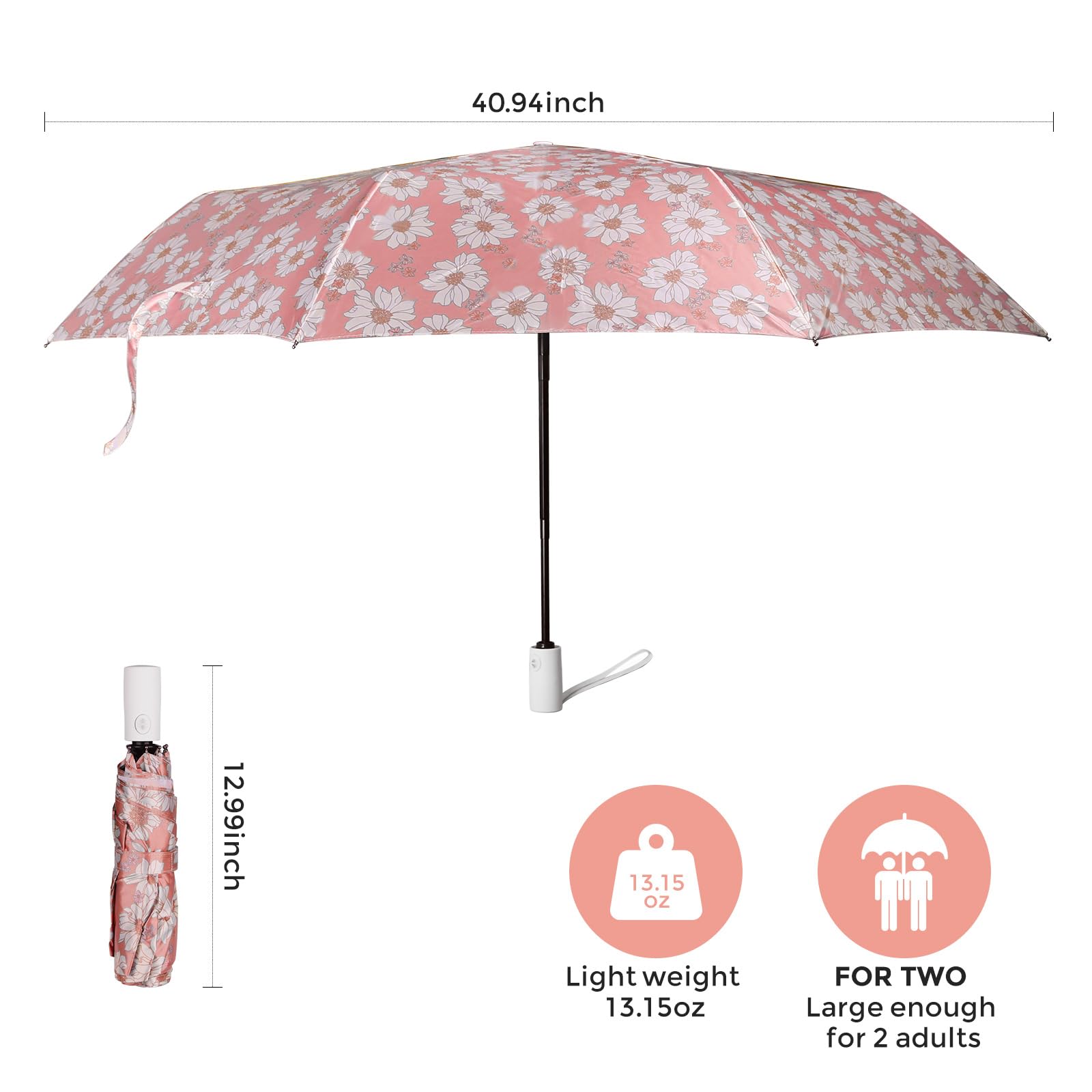 Windproof Travel Umbrella - Auto Open/Close Compact Folding Umbrella with Strong Metal Frame, Waterproof & Durable for Rainy Days - Perfect for Commuting, Outdoor Activities & Business Travel