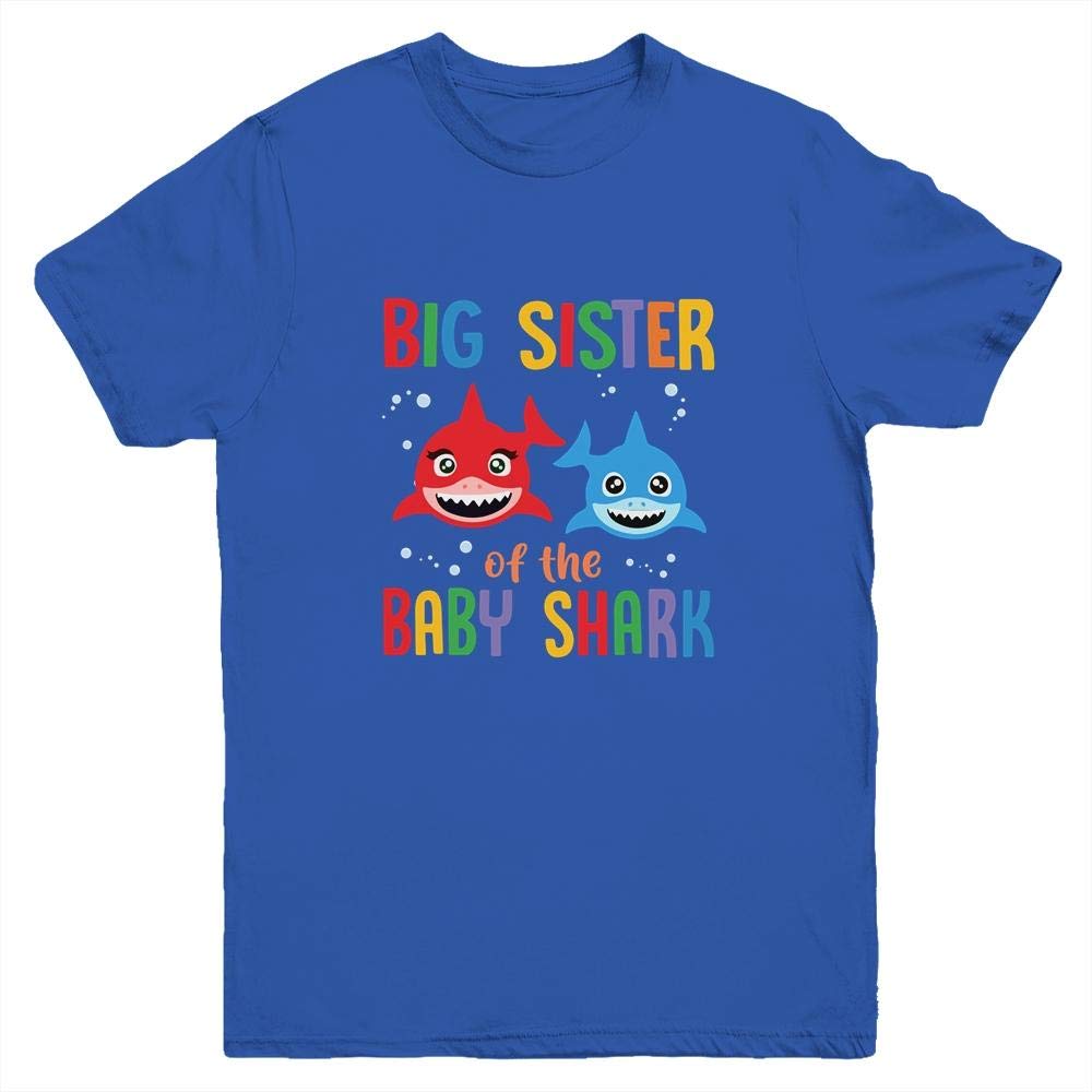 Baby Shark Sister Birthday Shirt - Kids Short Sleeve T-Shirt for Girls | Fun Birthday Party Outfit & Family Matching Theme