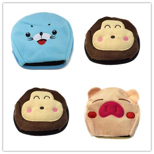 USB Heated Mouse Pad - Winter Warm Plush Hand Warmer with Thick Cartoon Design (1PCS Random Style) for Office, Gaming & Home Use